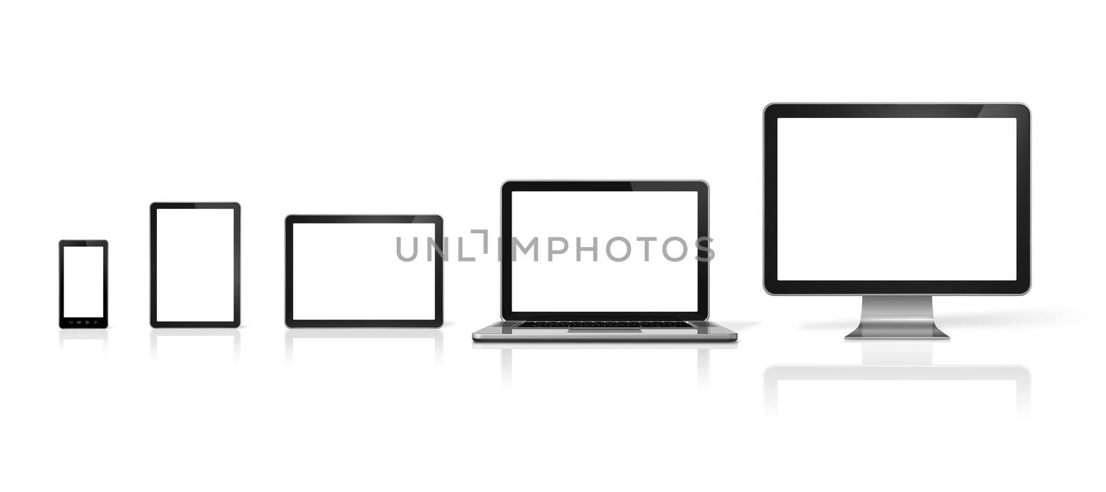 computer, laptop, mobile phone and digital tablet pc by daboost