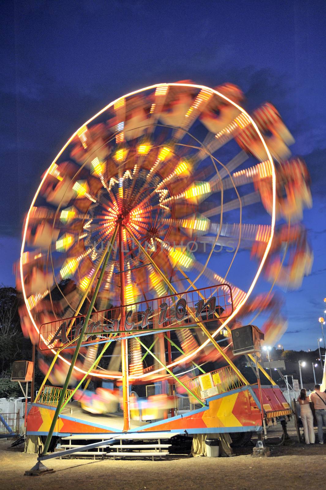 Ferris wheel in a summer night in Nessebar