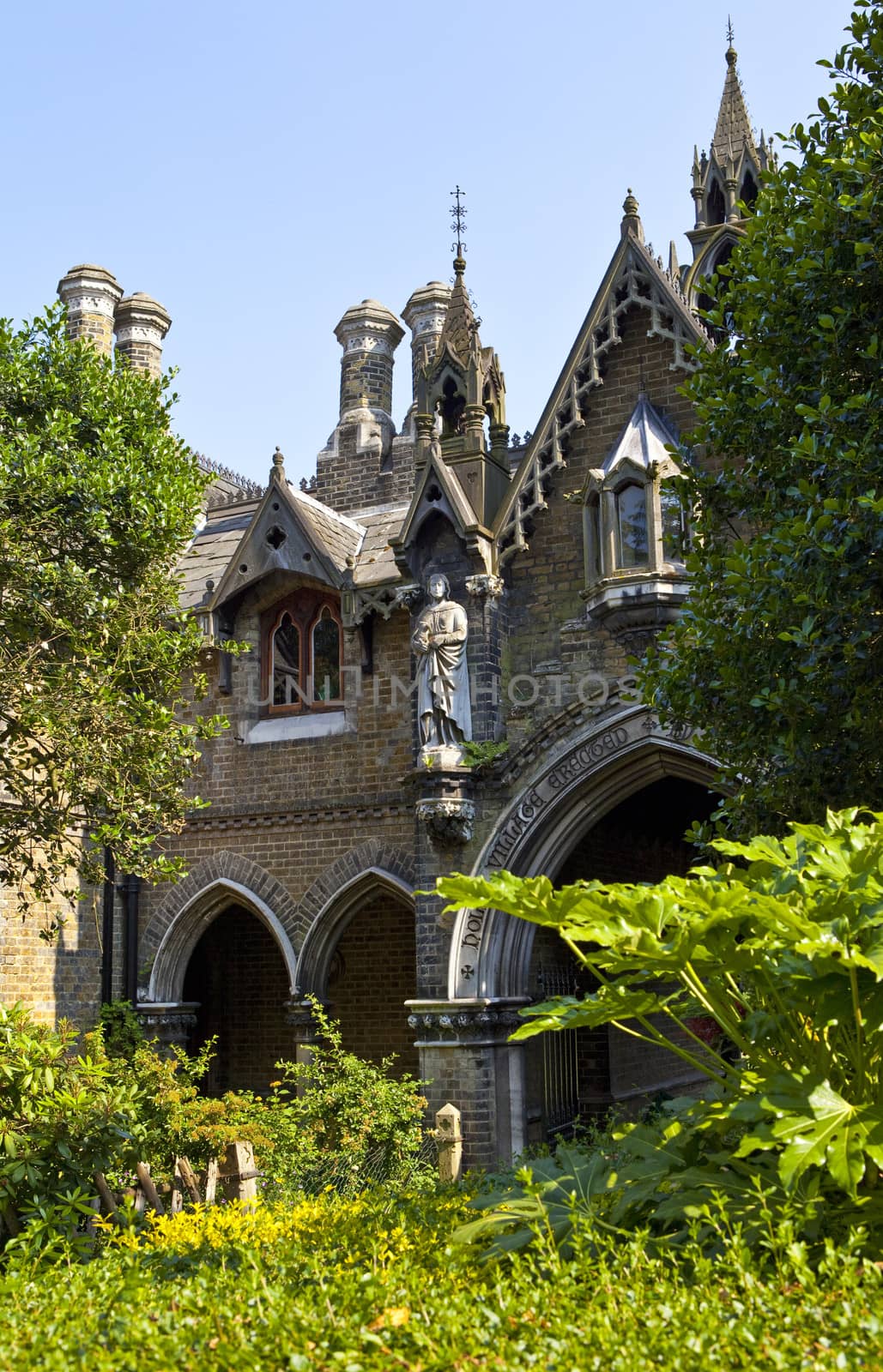 A beautiful gothic-style building in Highgate, London.