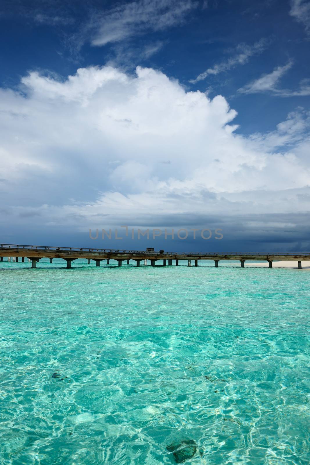 Beautiful beach with jetty by haveseen