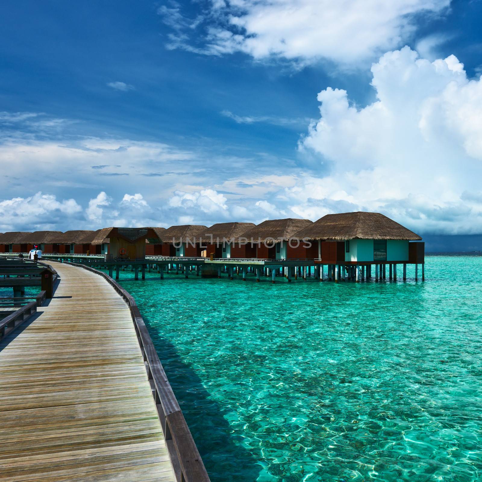 Beautiful beach with water bungalows by haveseen