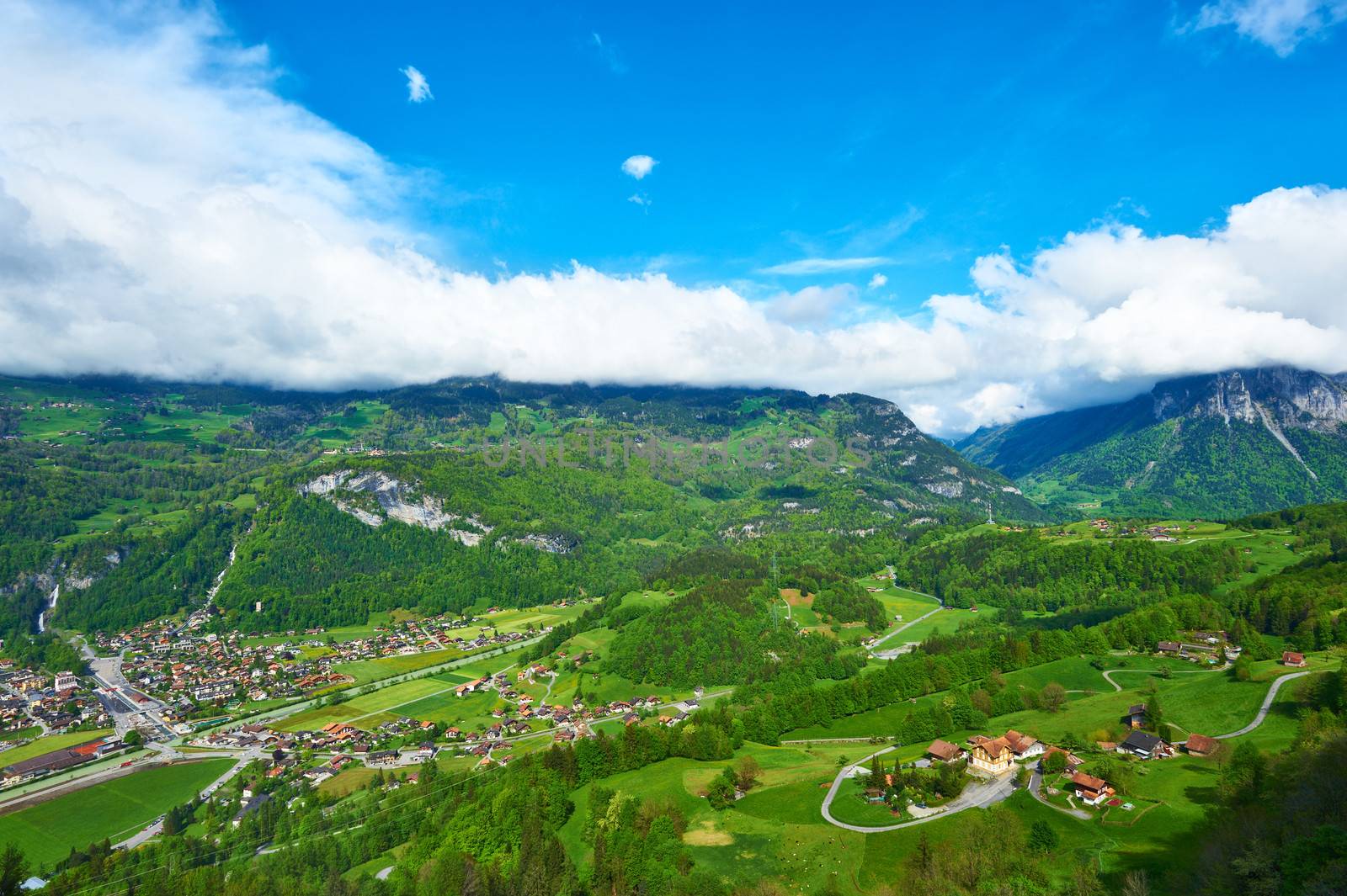Swiss village near Reichenbach in Switzerland