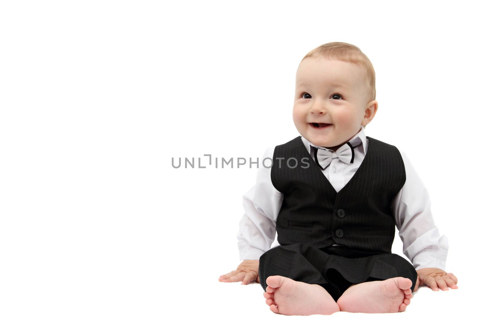 happy boy in suit