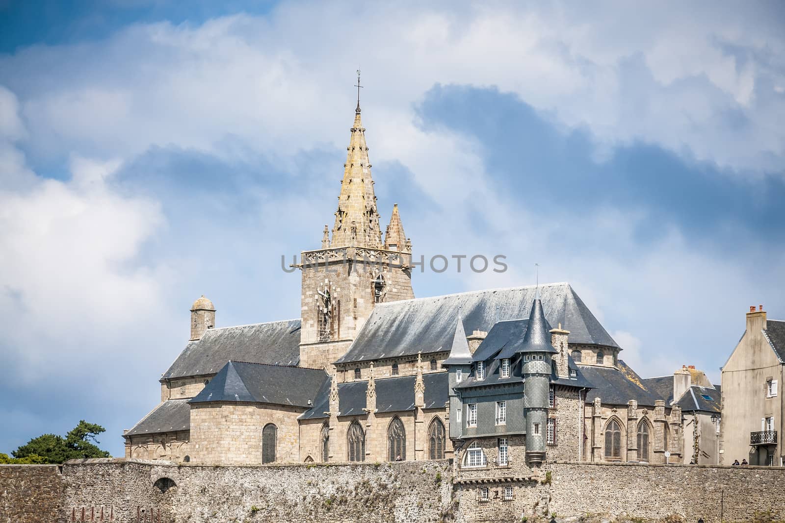 Church named "Notre-Dame du cap Lihou" in the town Granville in Haute Normandy,  France