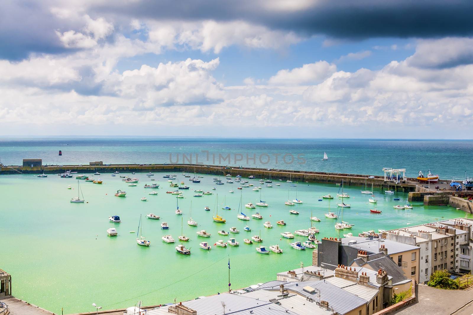 View to the port of Granville, France by w20er