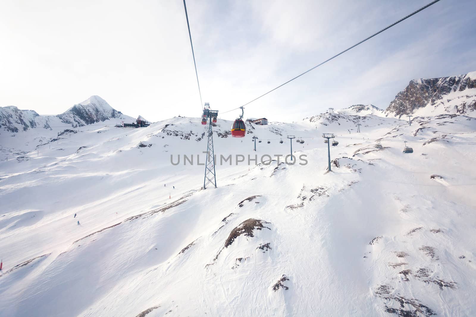 Cable car going to Kitzsteinhorn peak, Kaprun, Austria