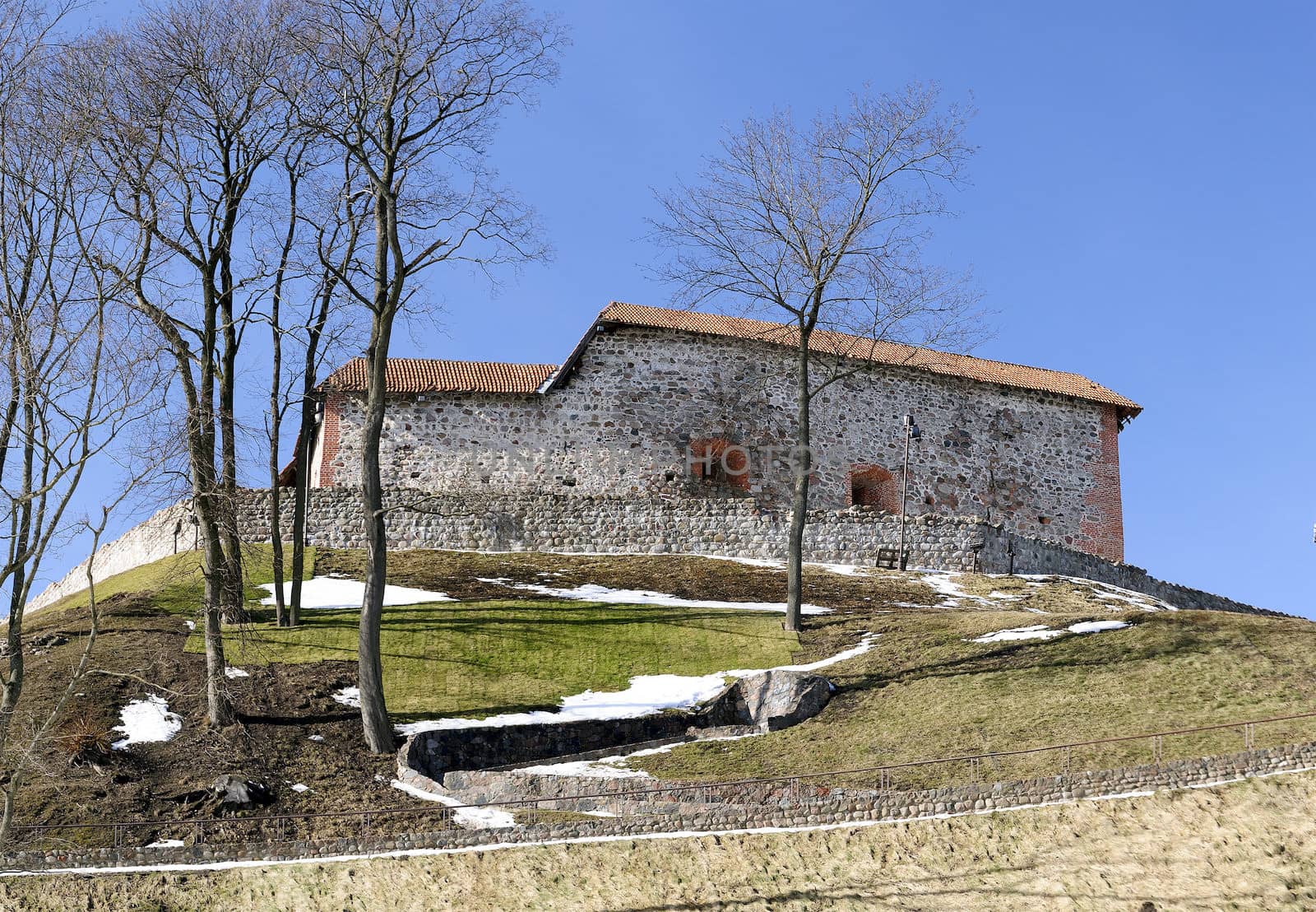 Vilnius. Castle hill of Gediminas at sunny spring day