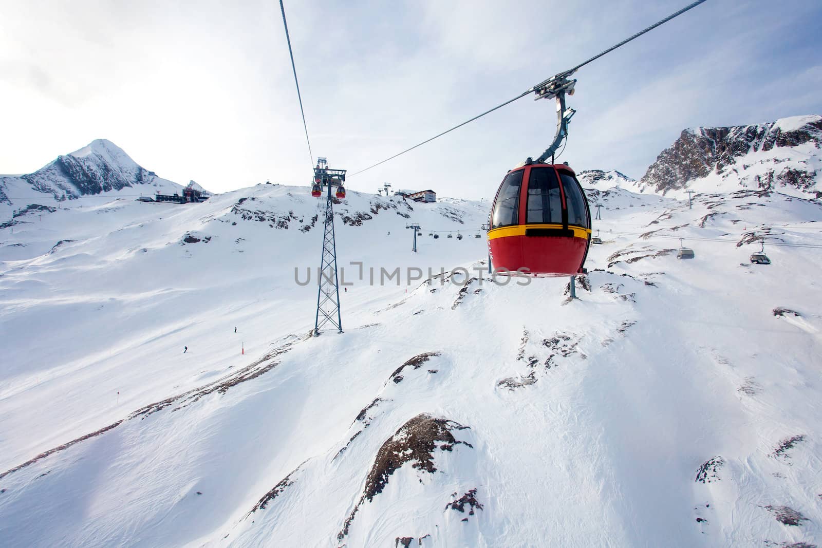 Cable car going to Kitzsteinhorn peak, Kaprun, Austria