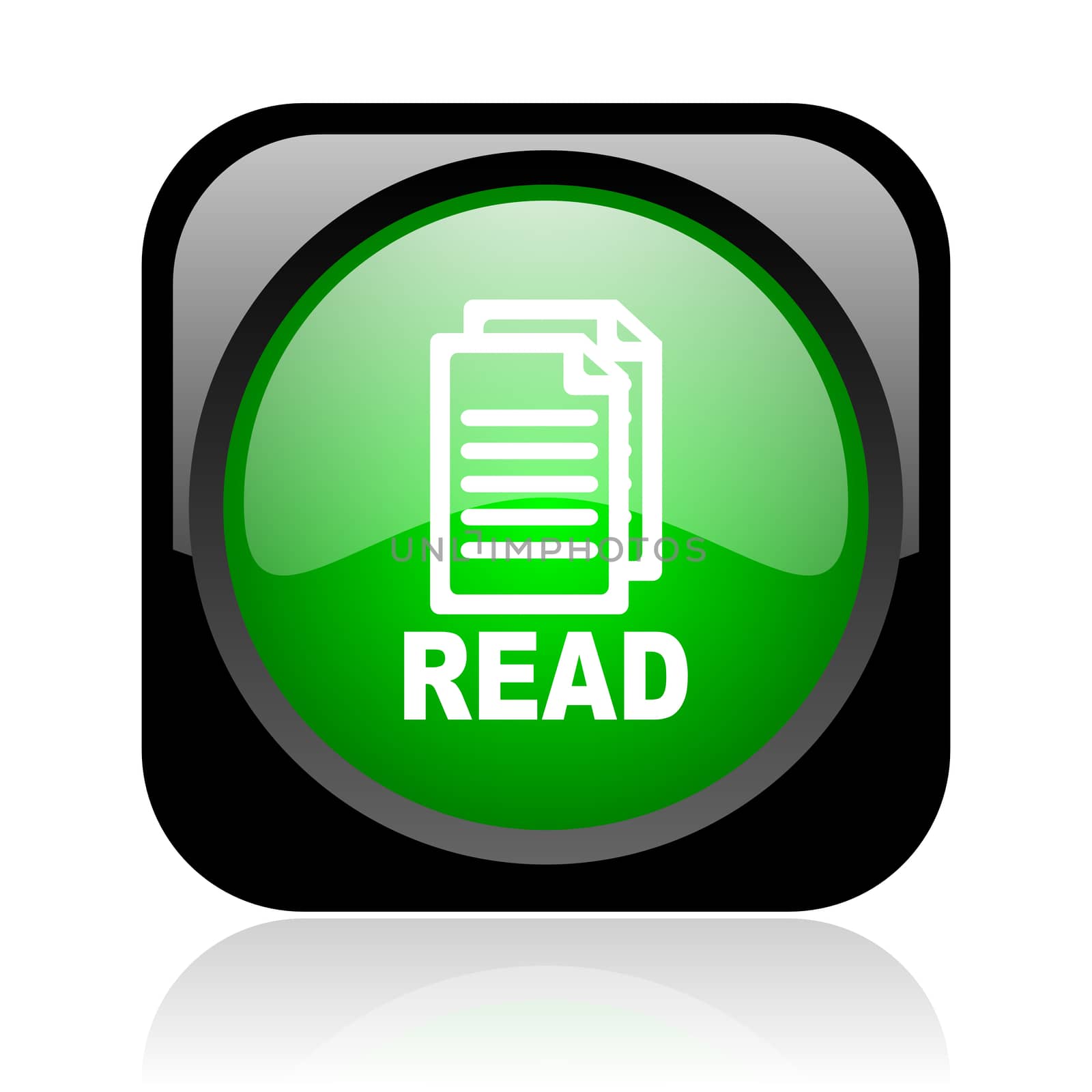 read black and green square web glossy icon