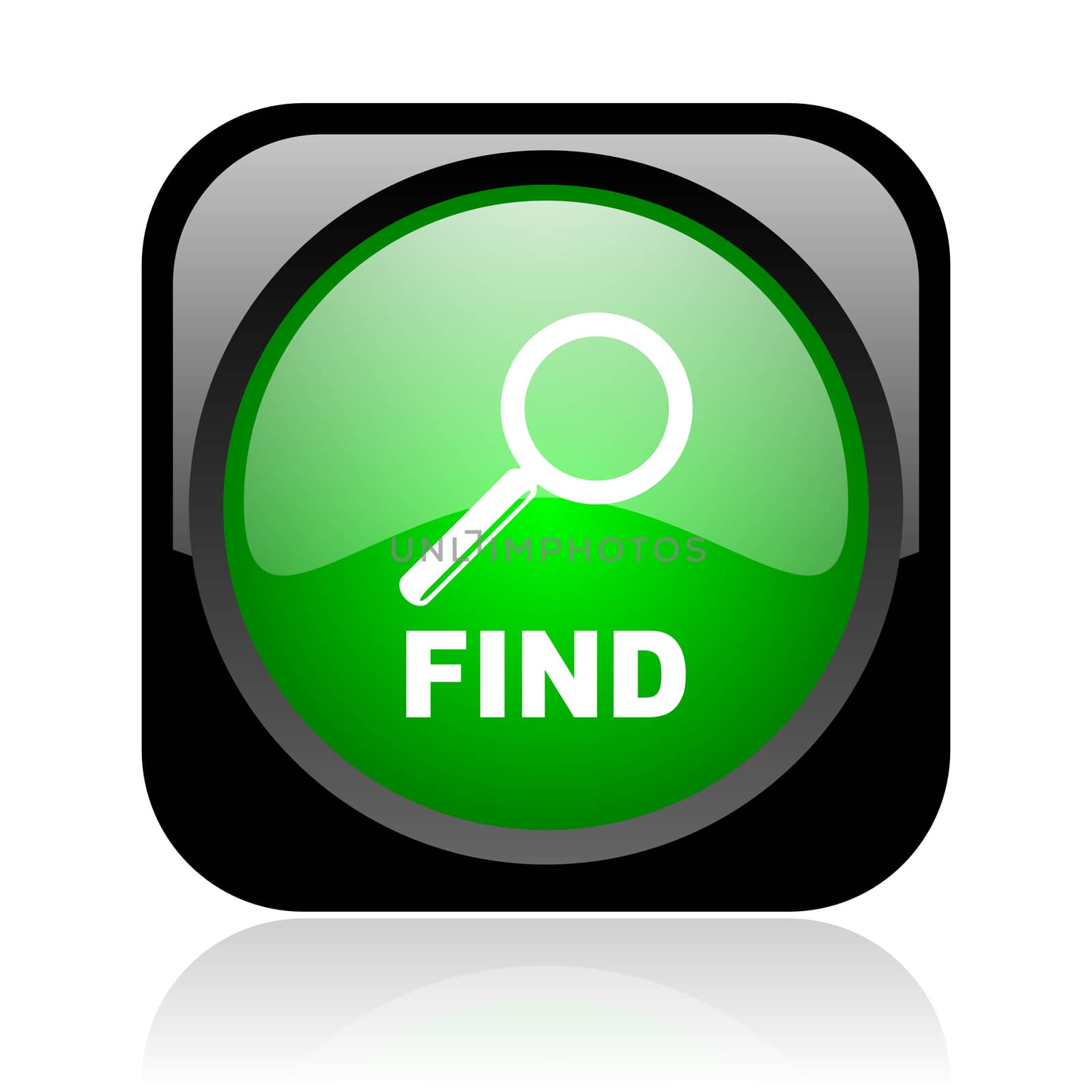 find black and green square web glossy icon