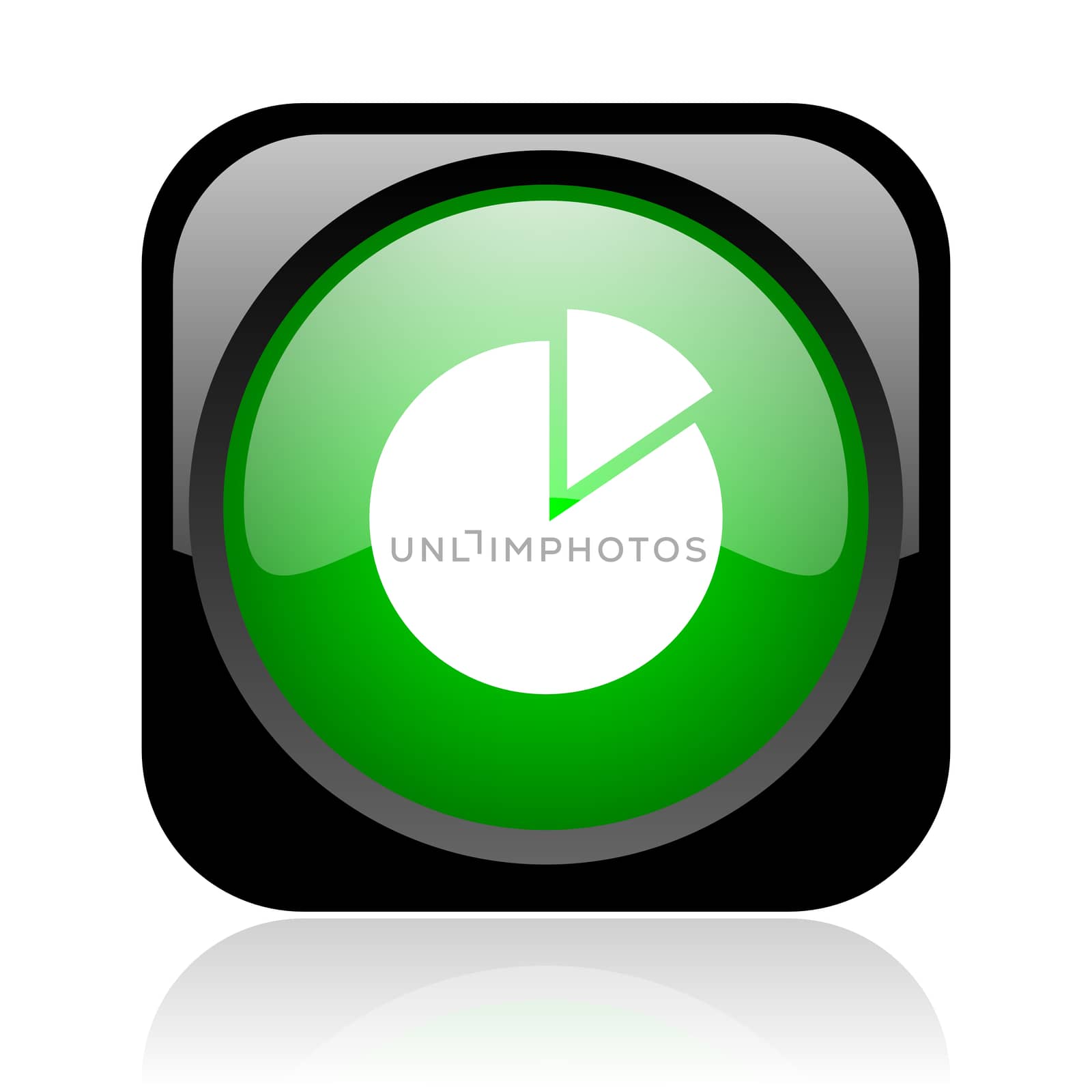 chart black and green square web glossy icon