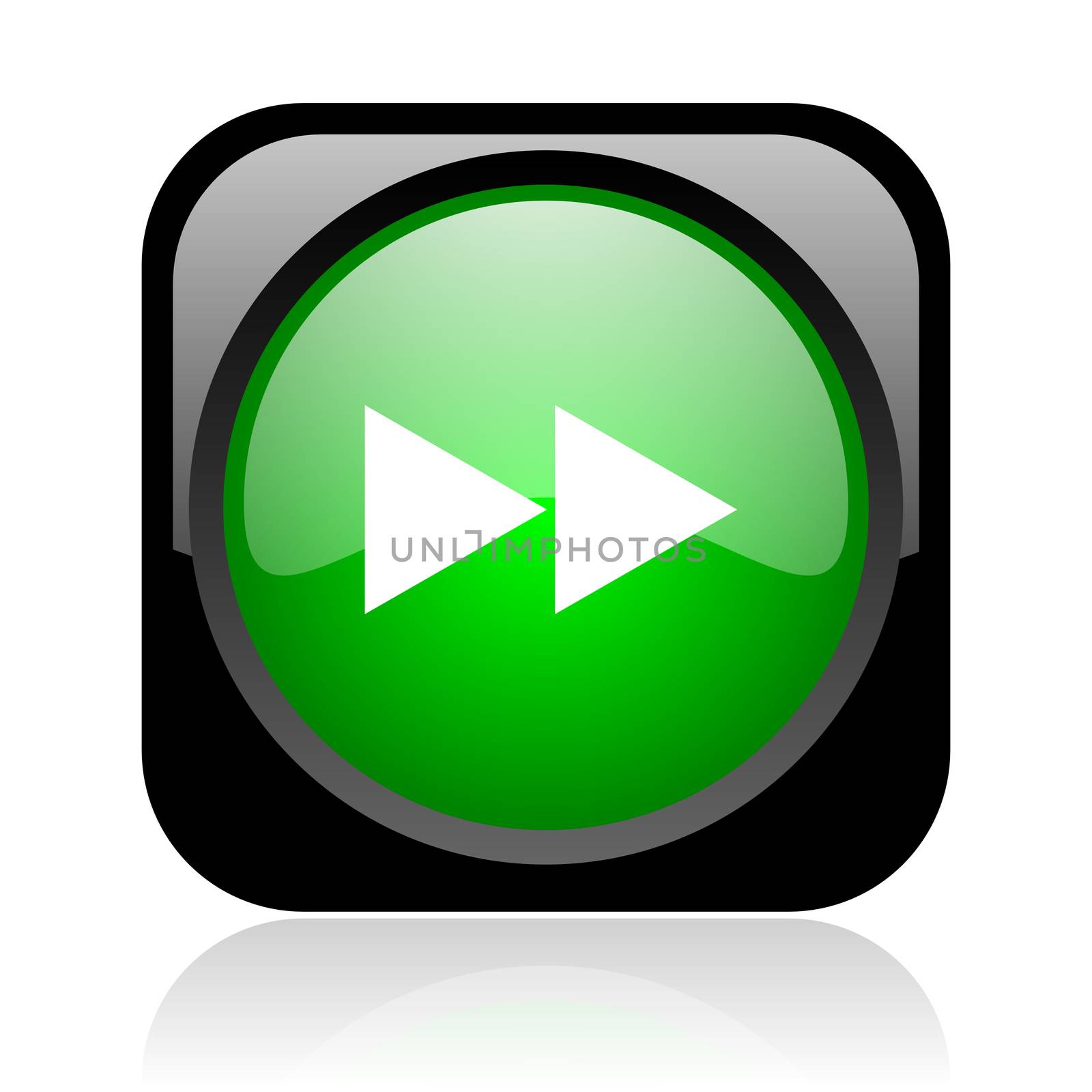 scroll black and green square web glossy icon