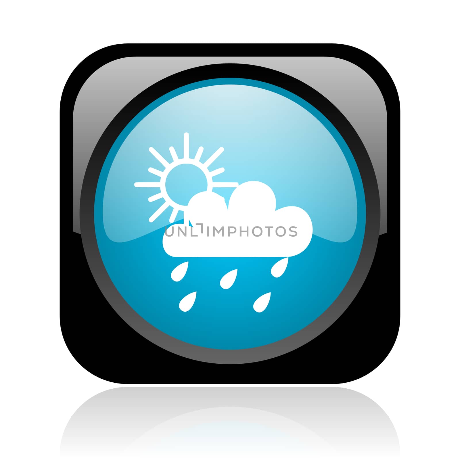 weather forecast black and blue square web glossy icon