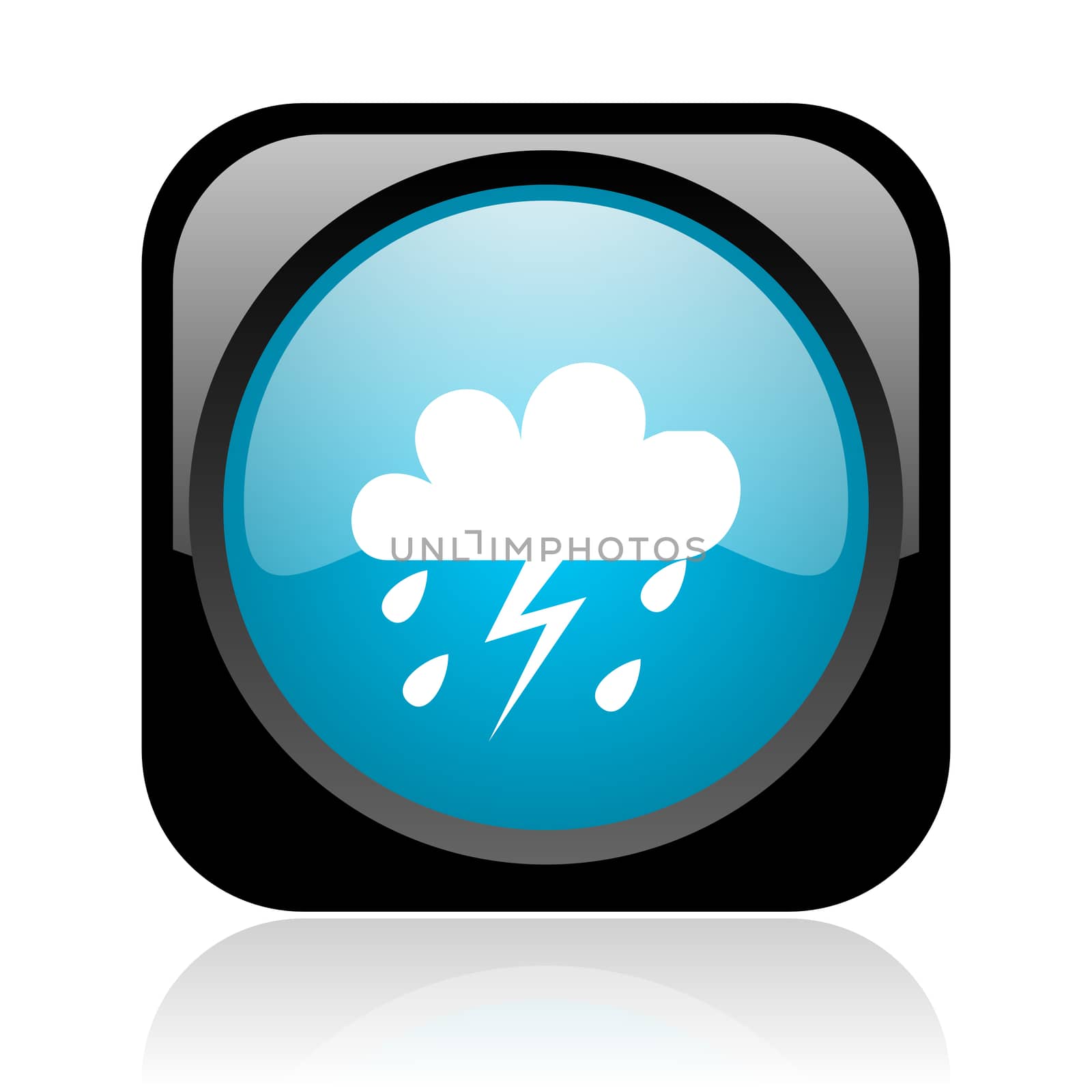 weather forecast black and blue square web glossy icon