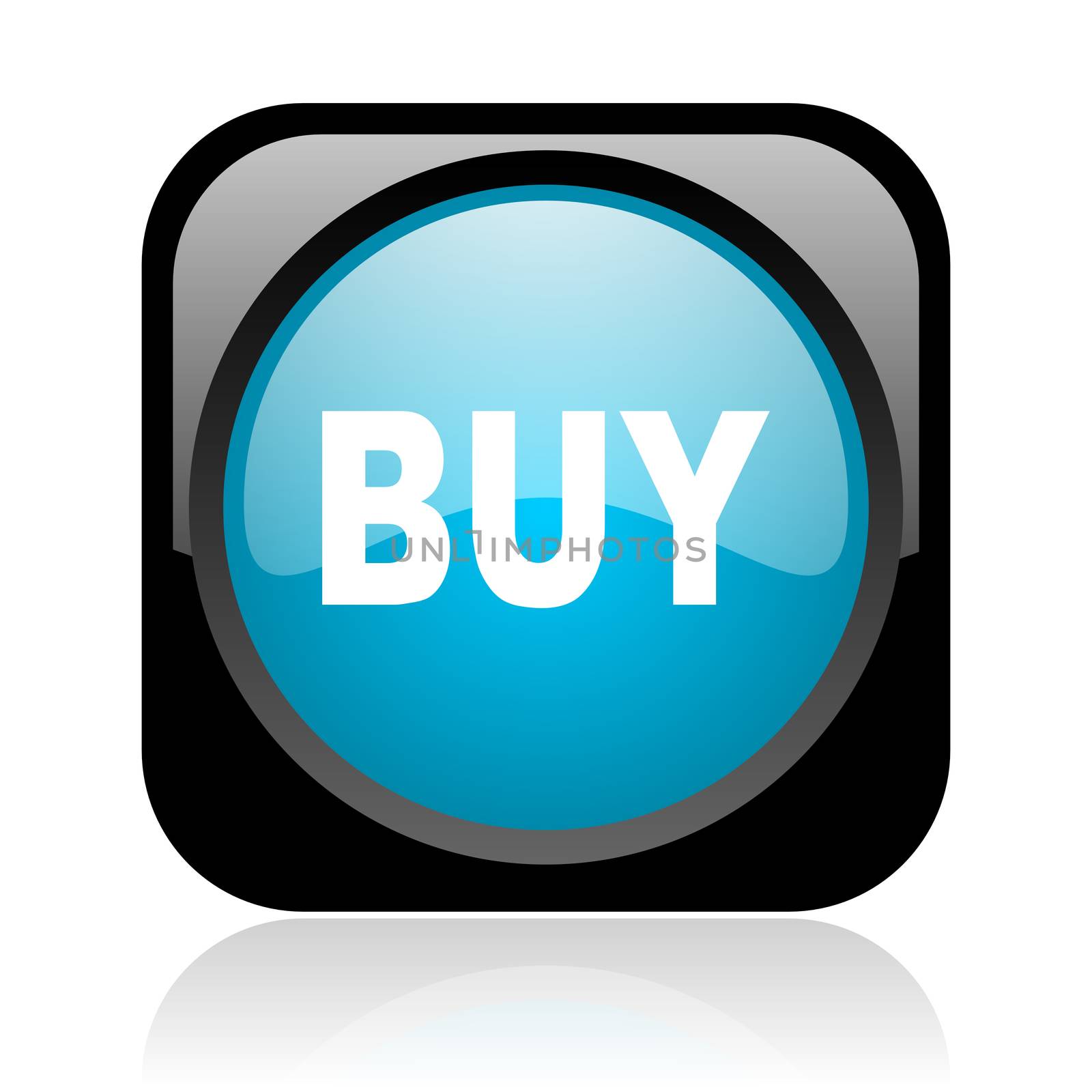 buy black and blue square web glossy icon