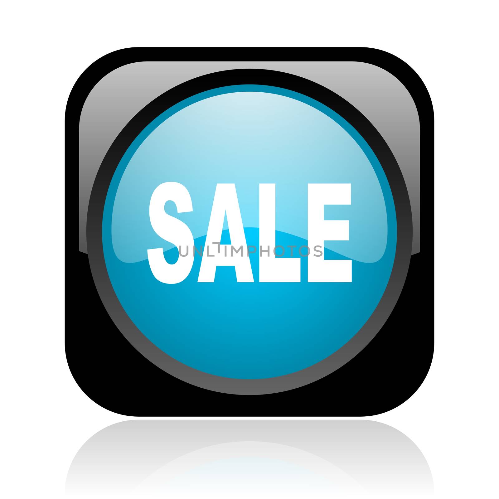 sale black and blue square web glossy icon