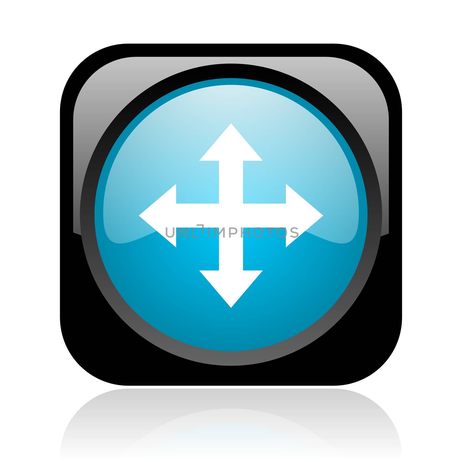 arrows black and blue square web glossy icon