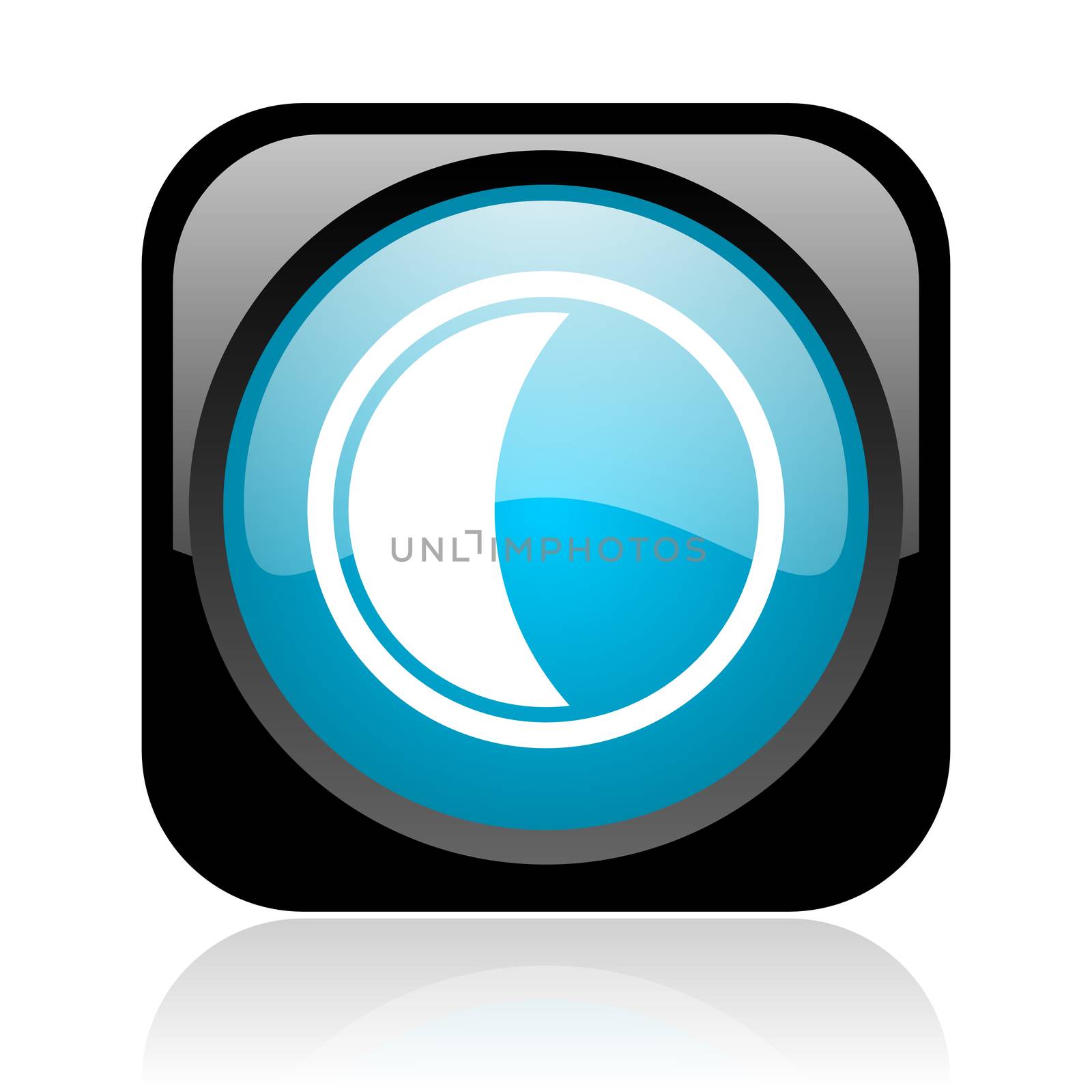 moon black and blue square web glossy icon by alexwhite