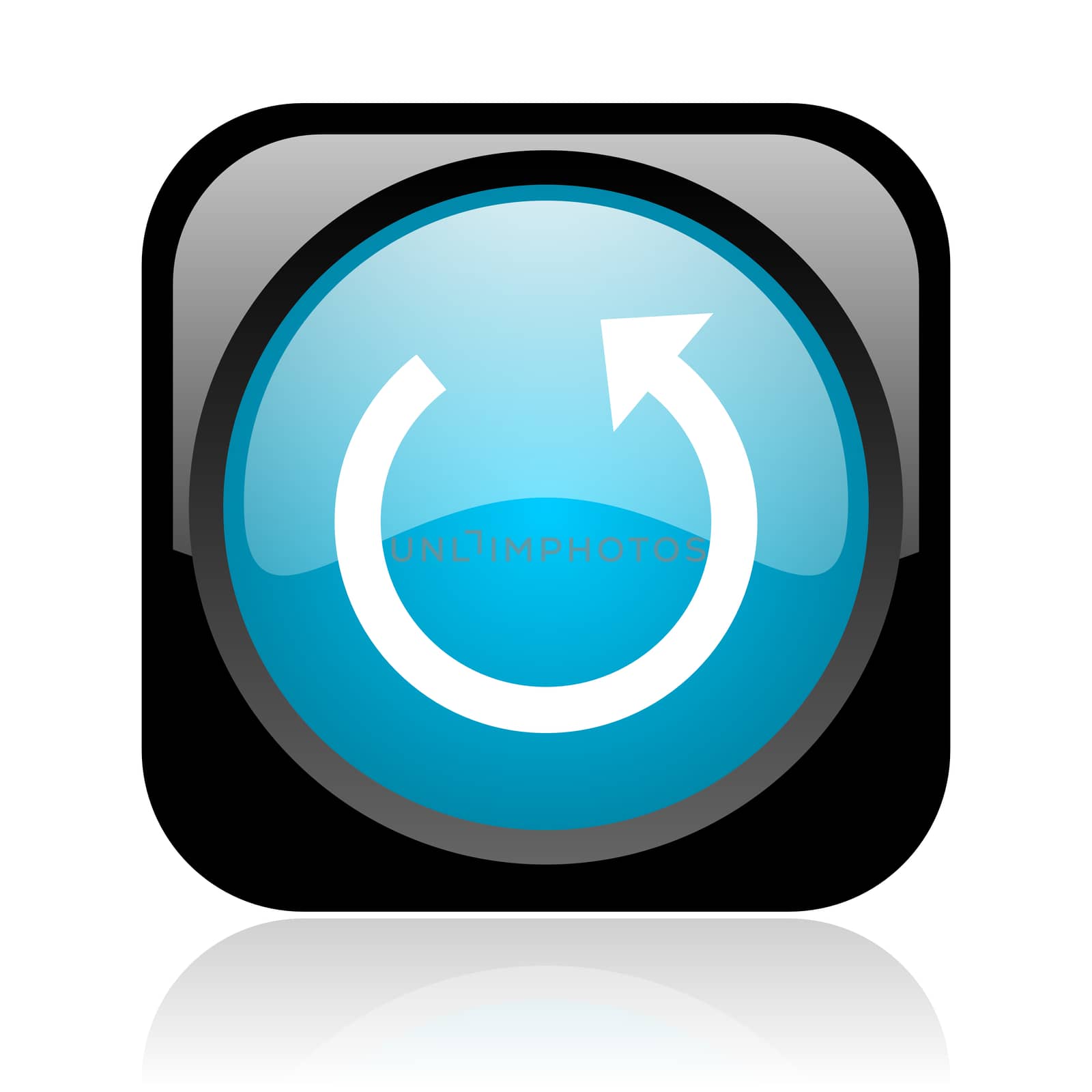 rotate black and blue square web glossy icon