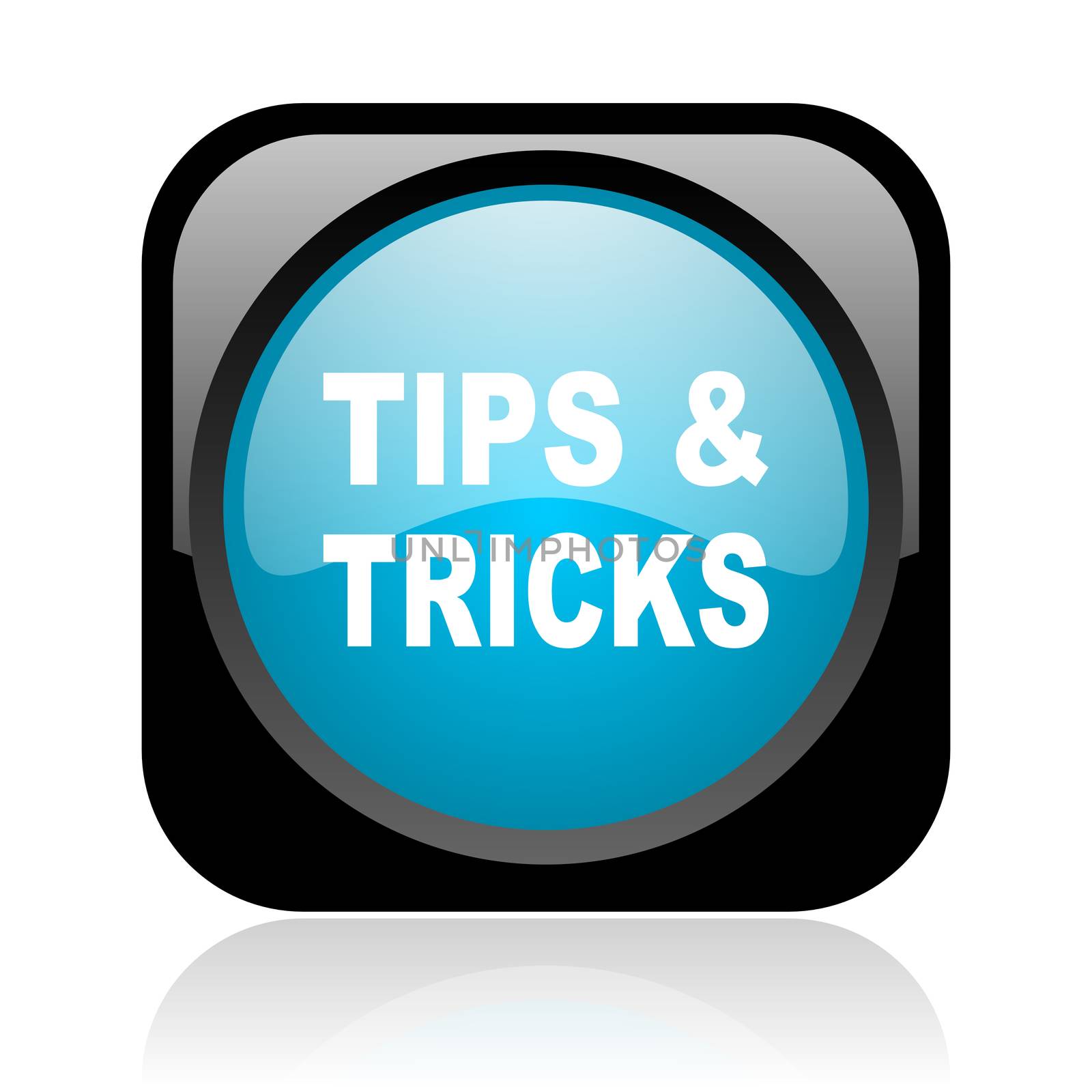 tips black and blue square web glossy icon