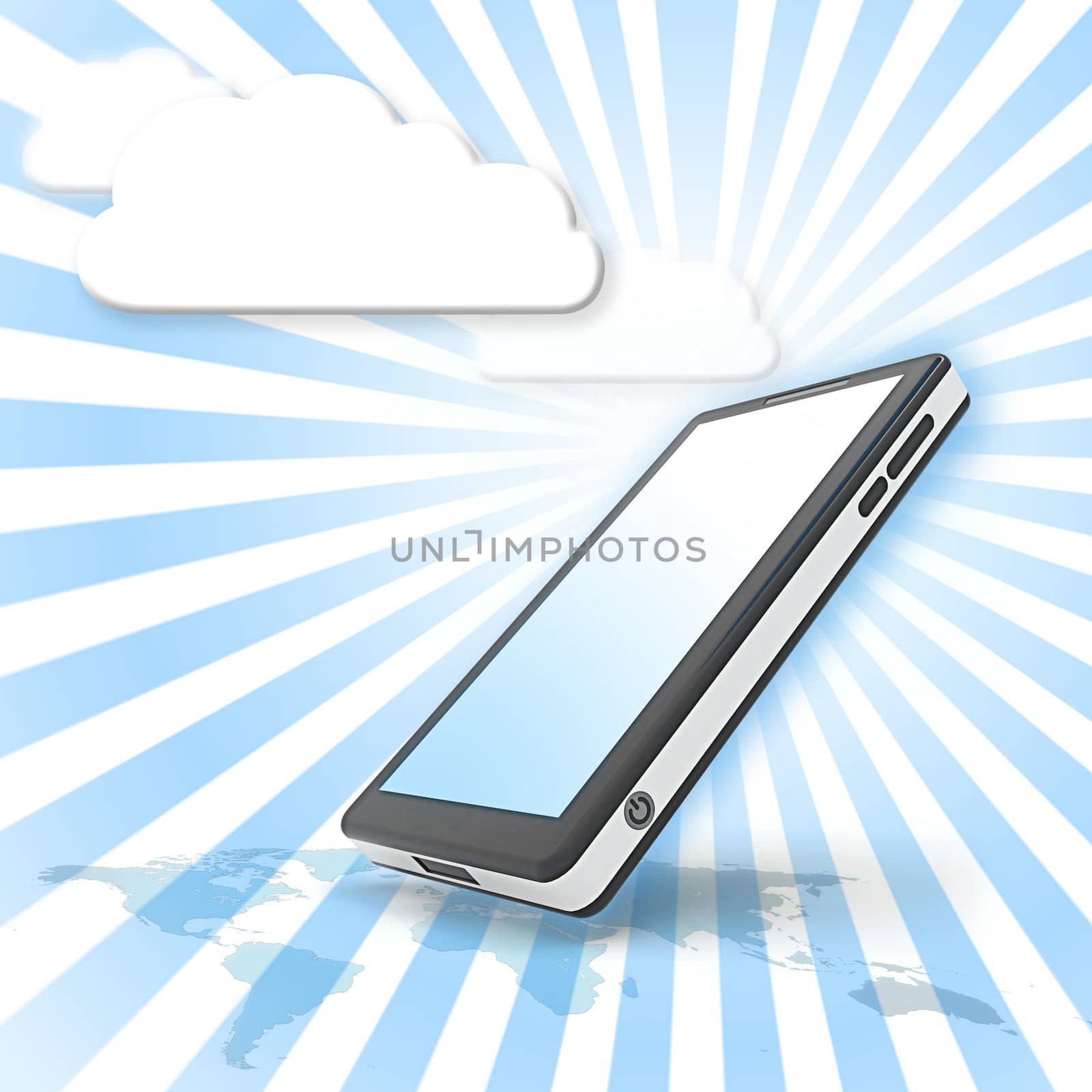 Phone with cloud background
