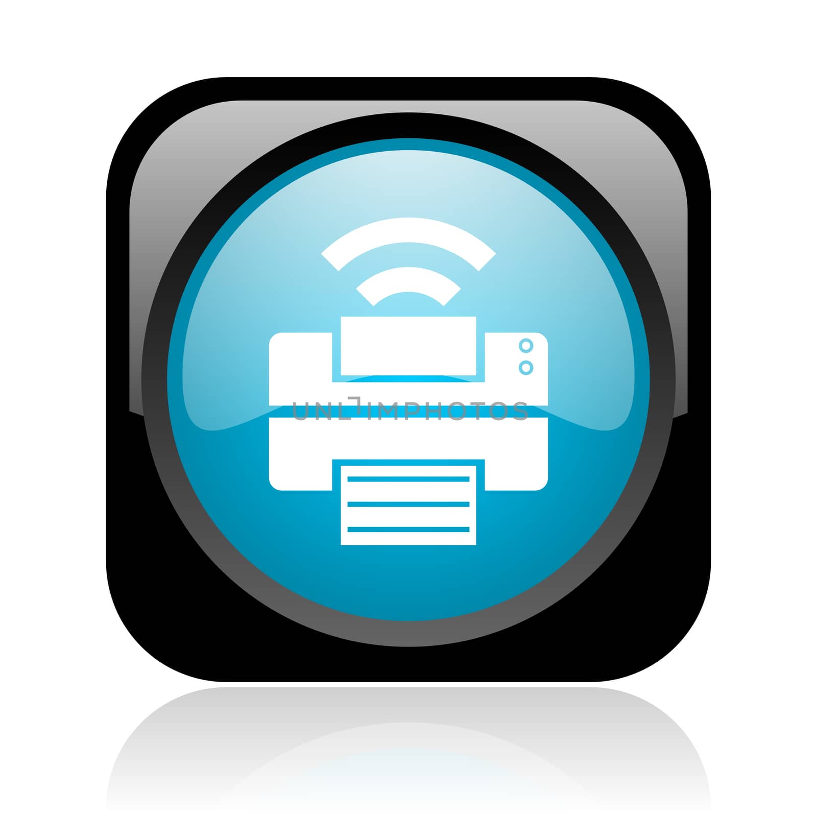 print black and blue square web glossy icon