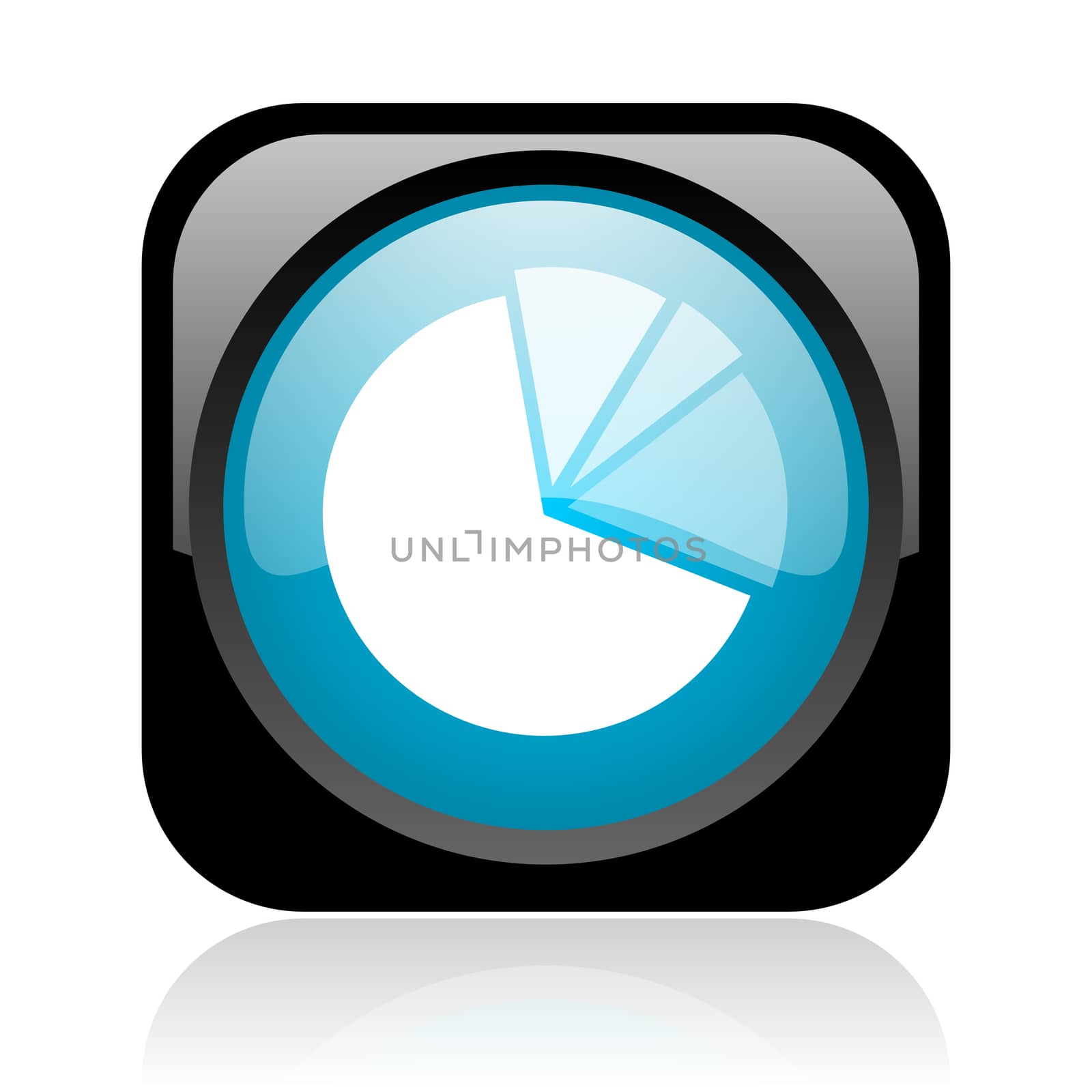 diagram black and blue square web glossy icon