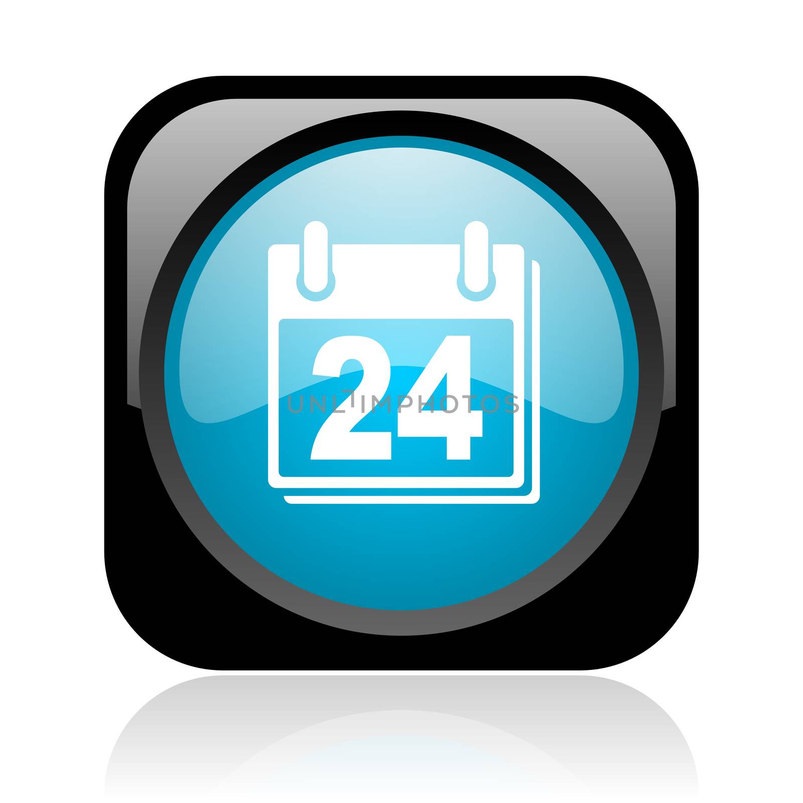 planner black and blue square web glossy icon