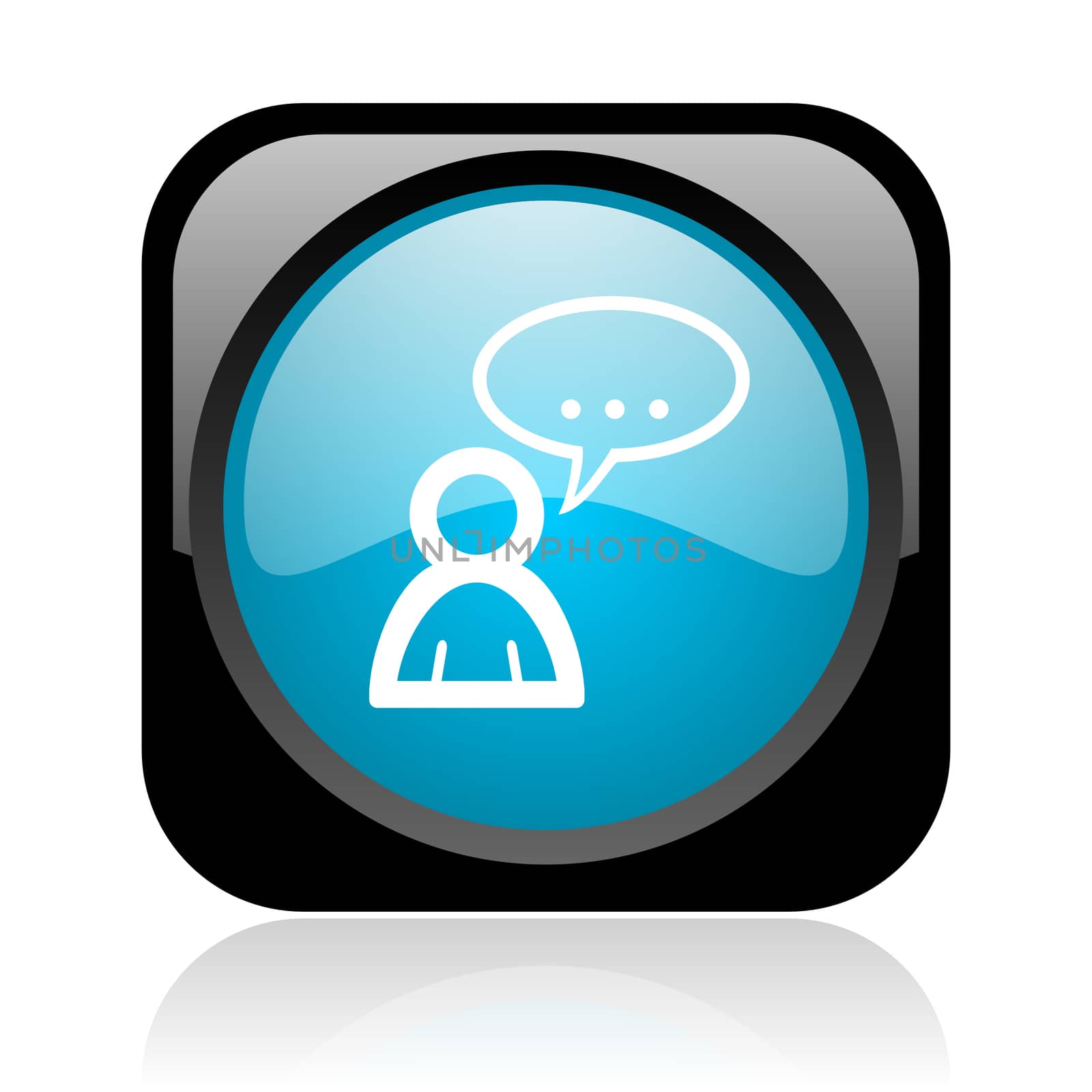 forum black and blue square web glossy icon