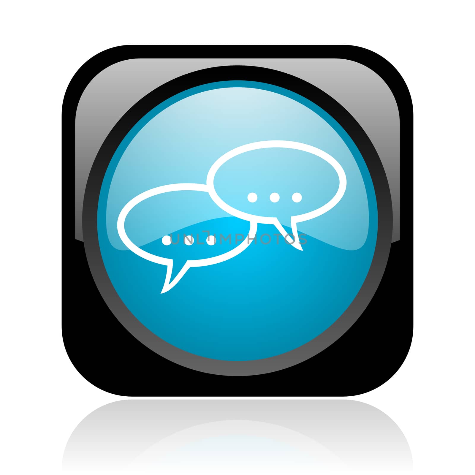 forum black and blue square web glossy icon