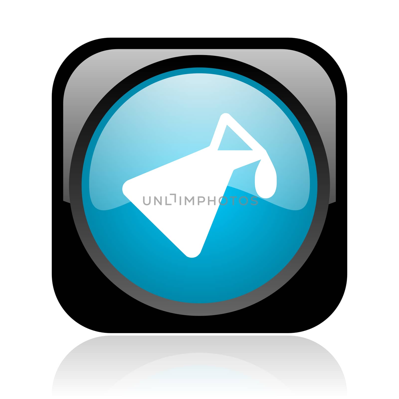 chemistry black and blue square web glossy icon