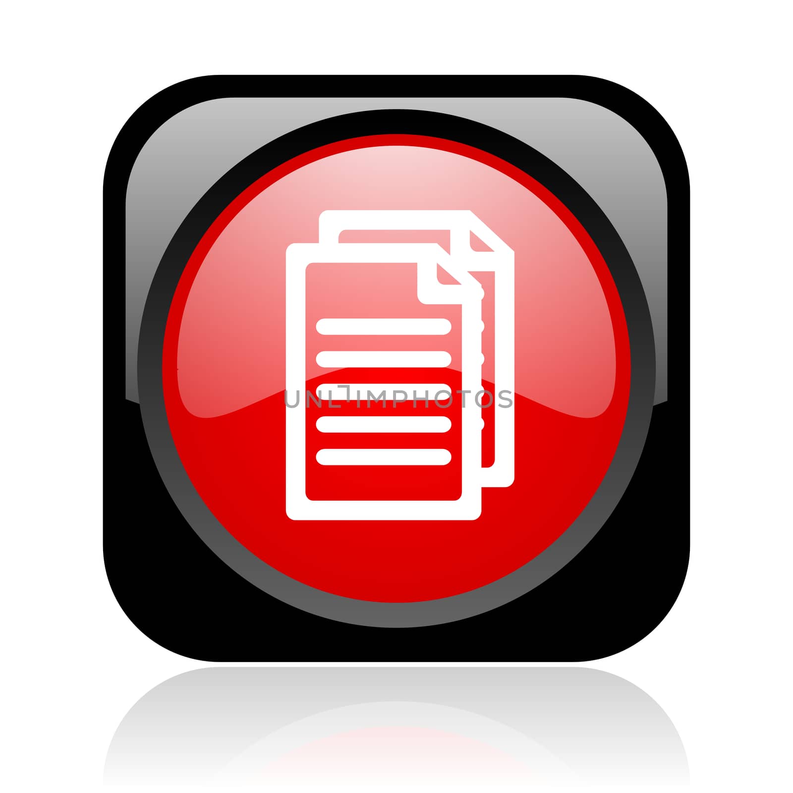 document black and red square web glossy icon