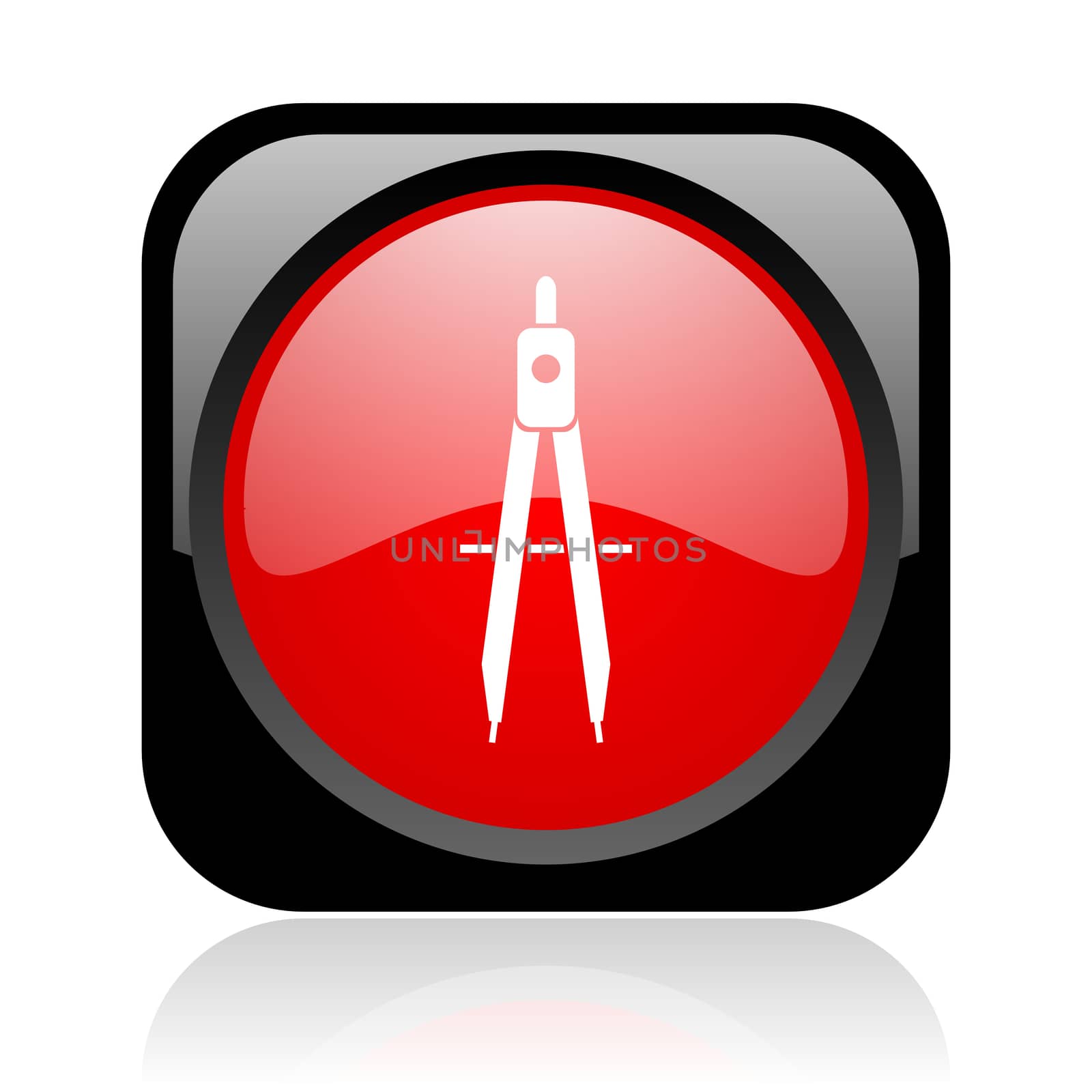 e-learning black and red square web glossy icon