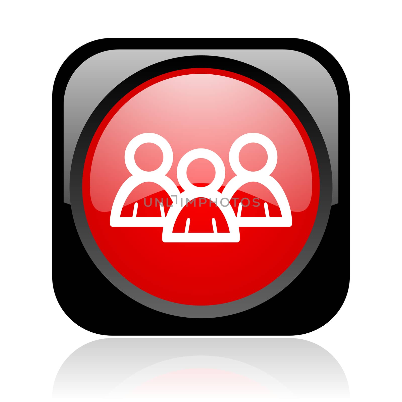 forum black and red square web glossy icon