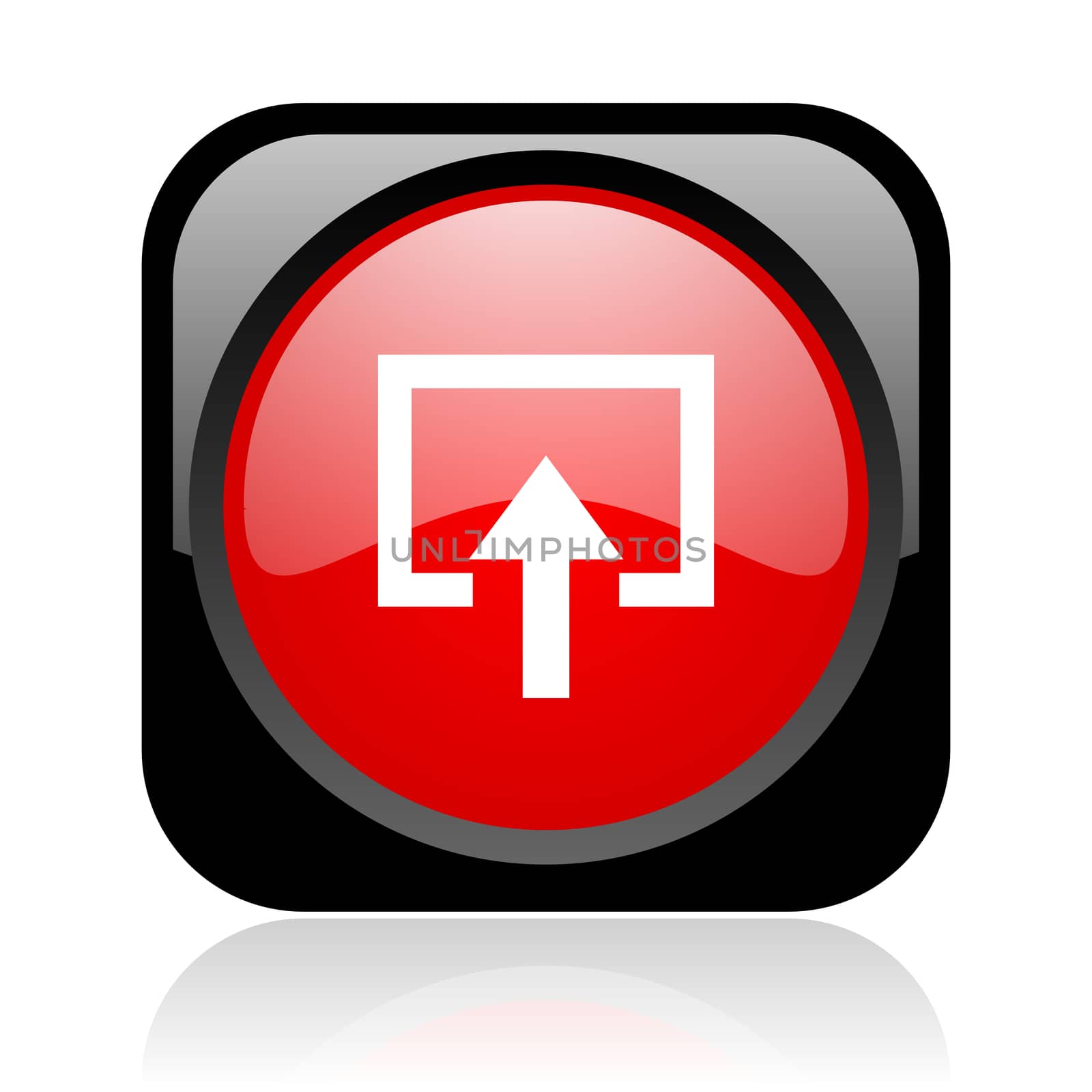 enter black and red square web glossy icon