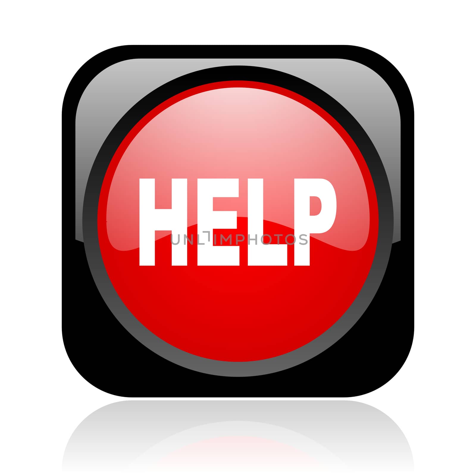 help black and red square web glossy icon