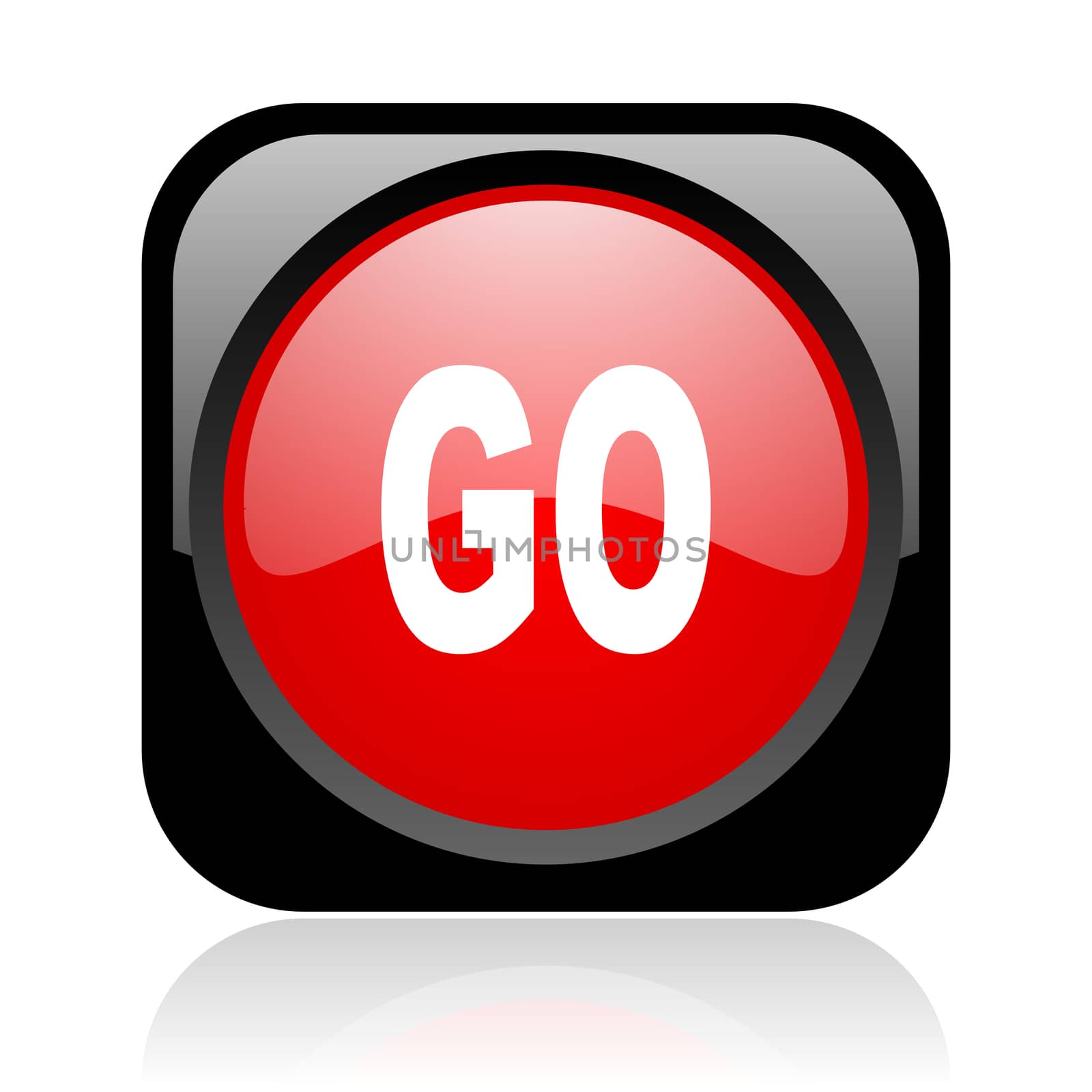 go black and red square web glossy icon