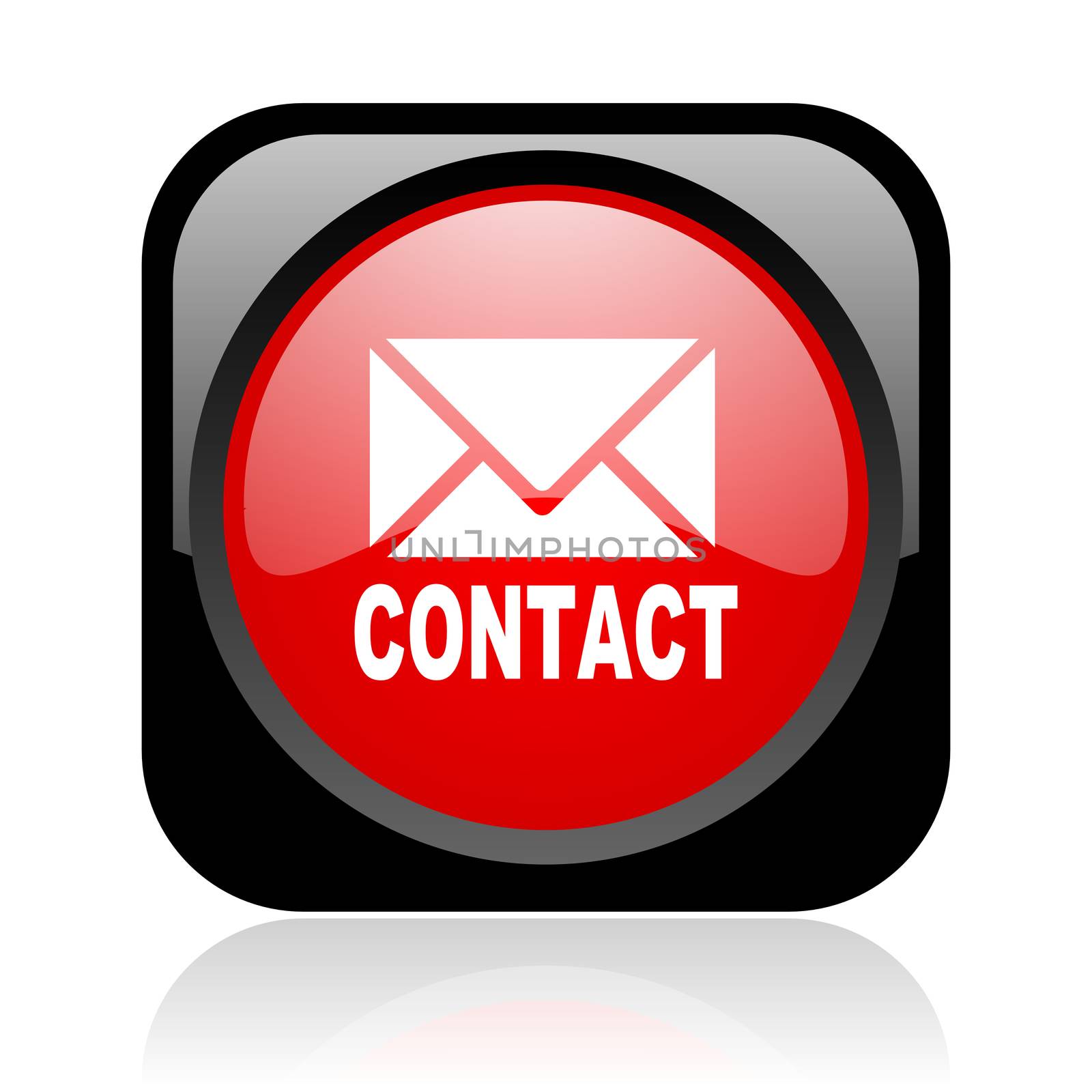 contact black and red square web glossy icon