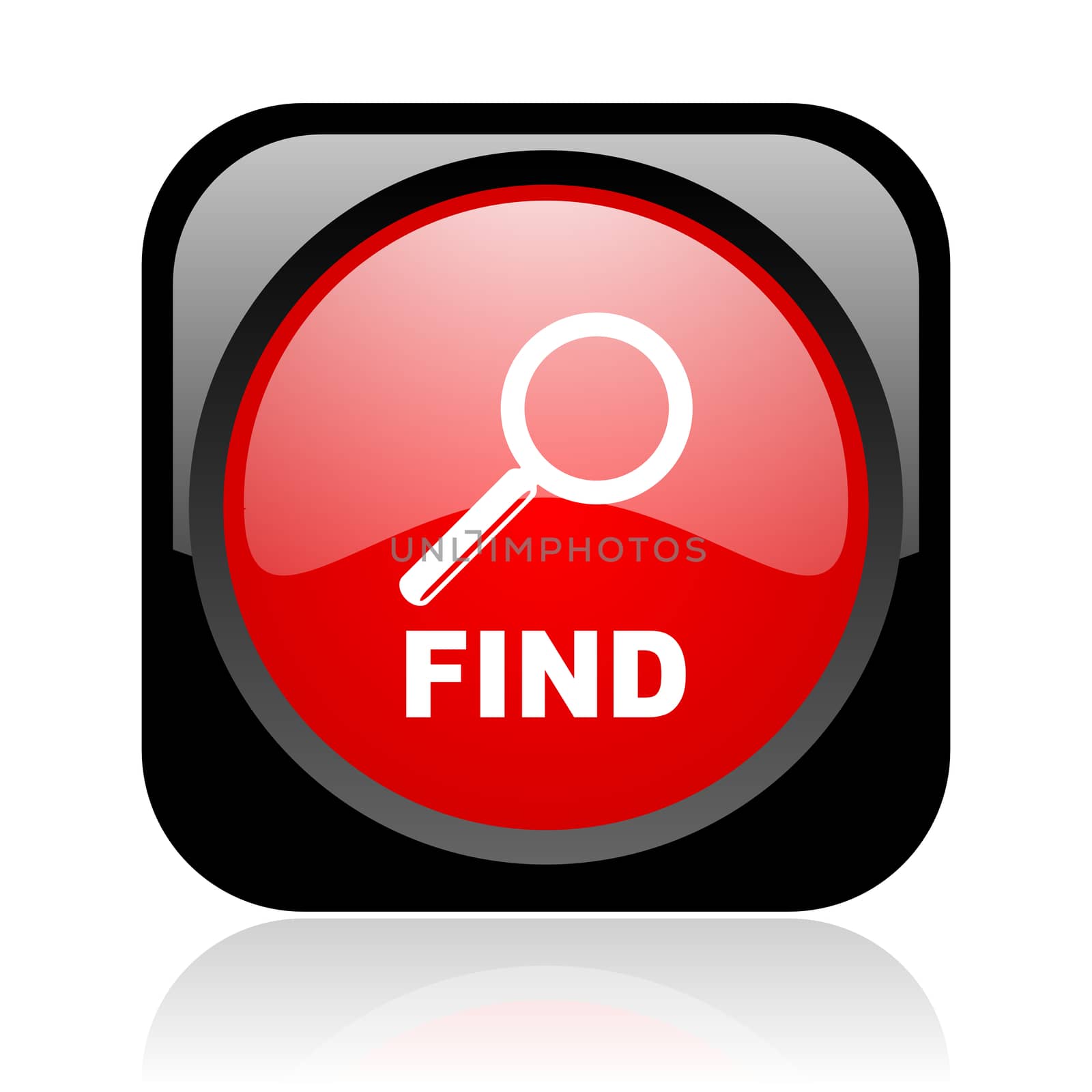 find black and red square web glossy icon