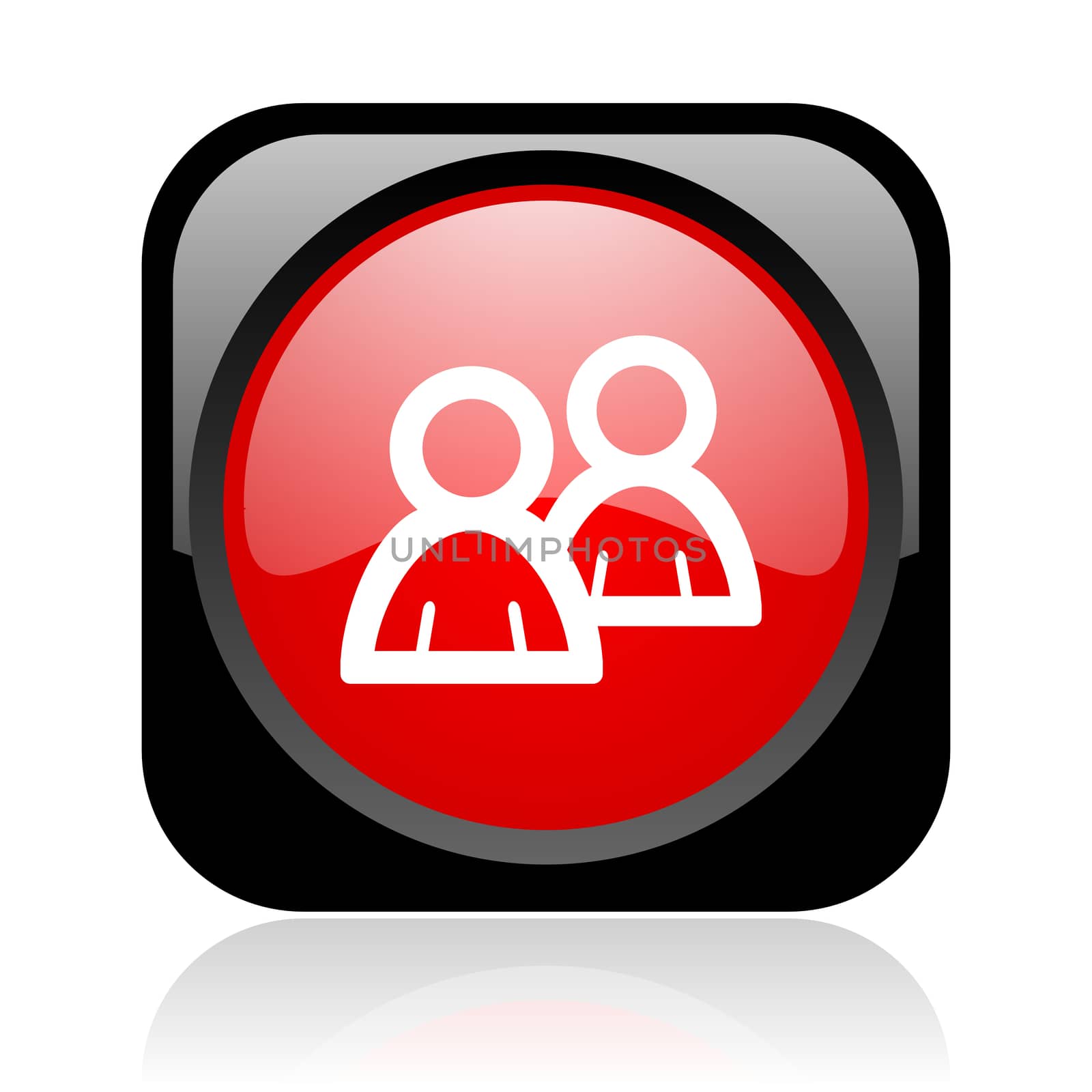 forum black and red square web glossy icon