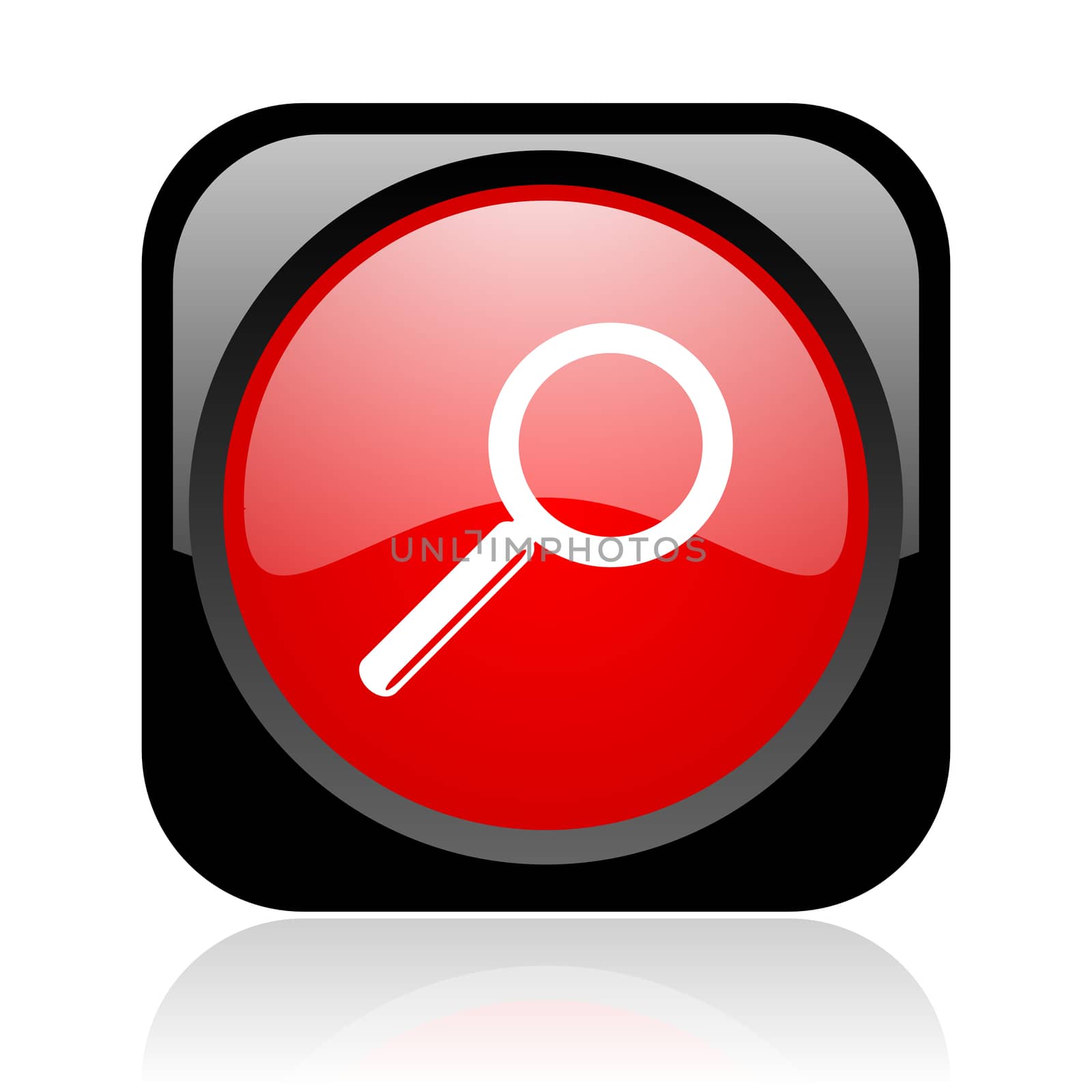 search black and red square web glossy icon