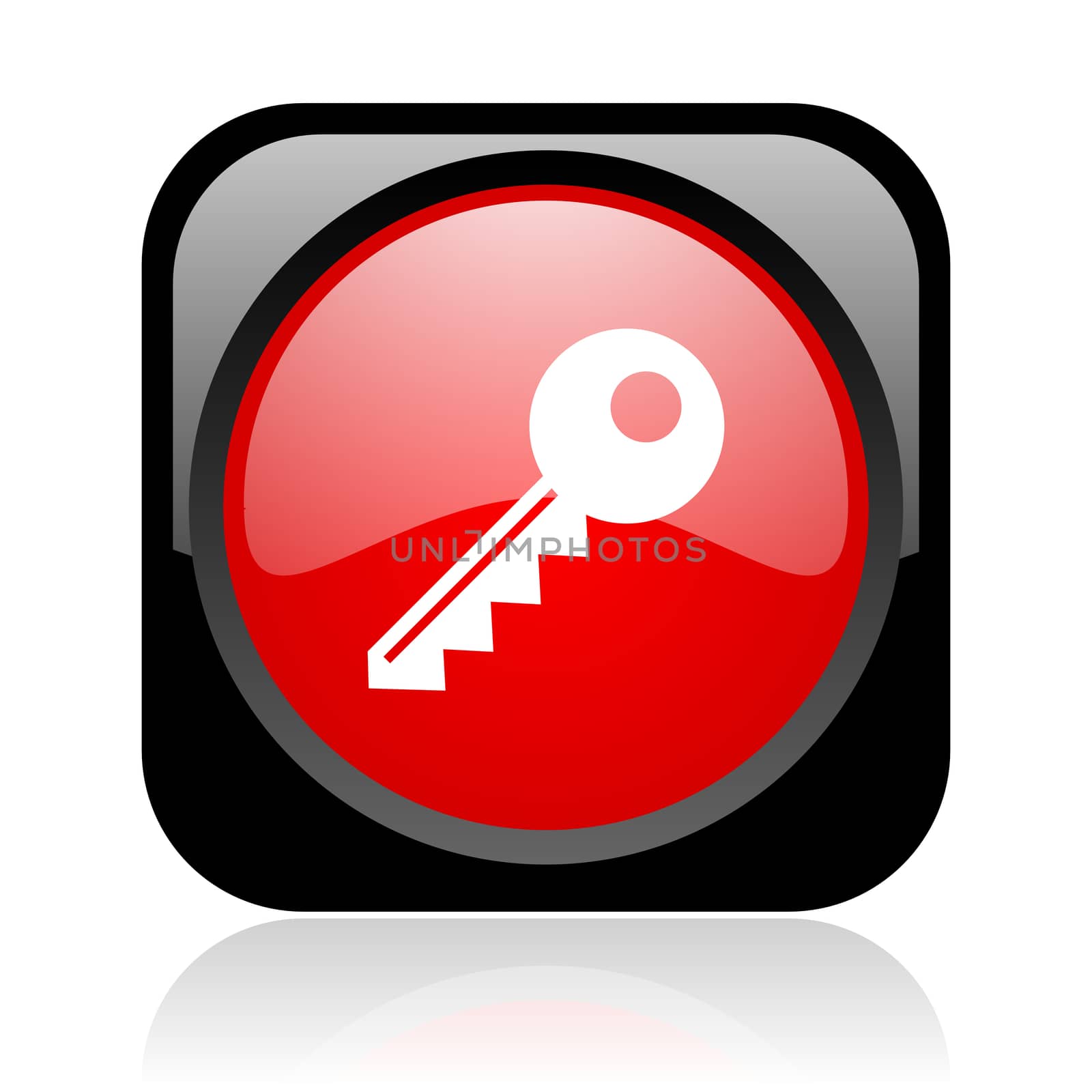 key black and red square web glossy icon