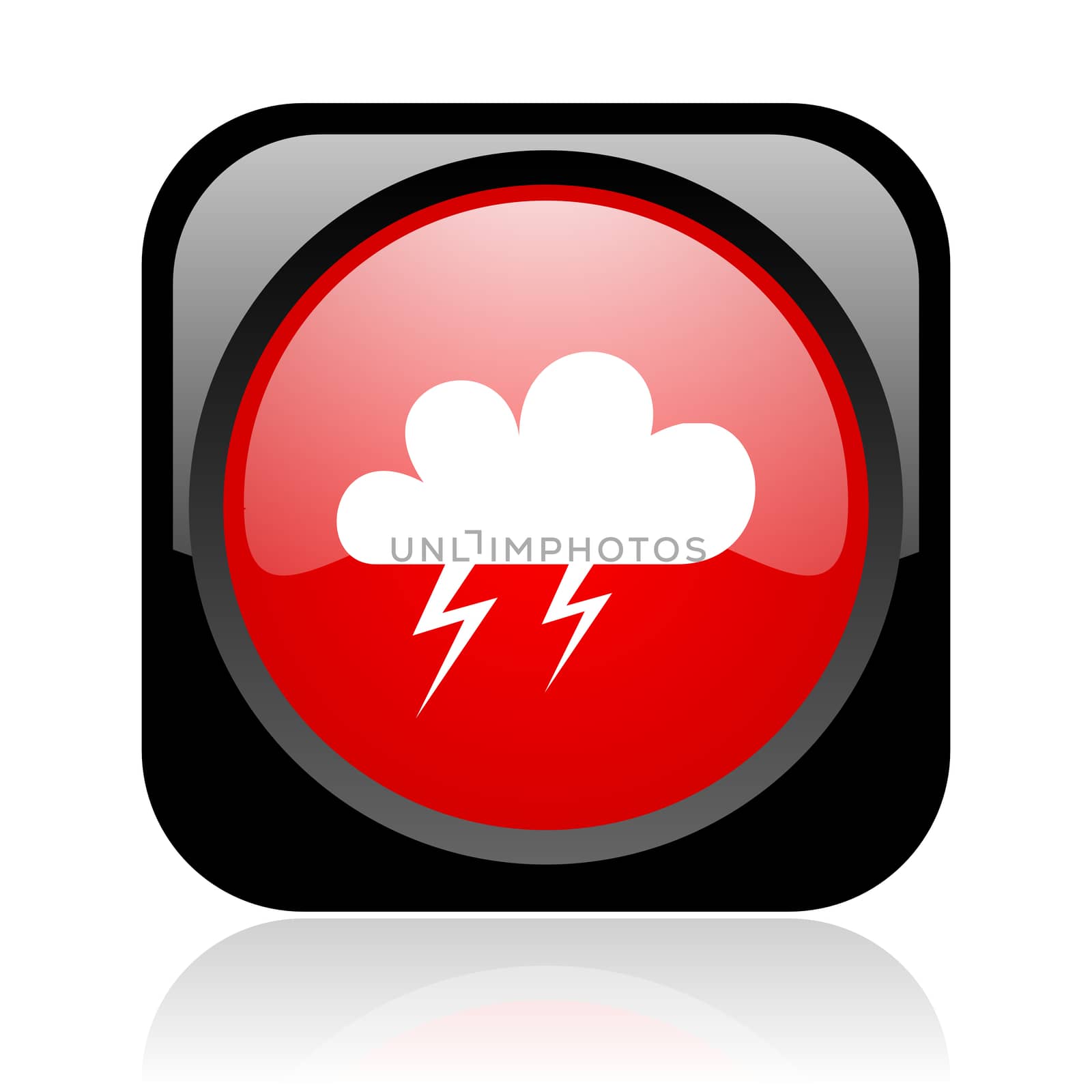 weather forecast black and red square web glossy icon