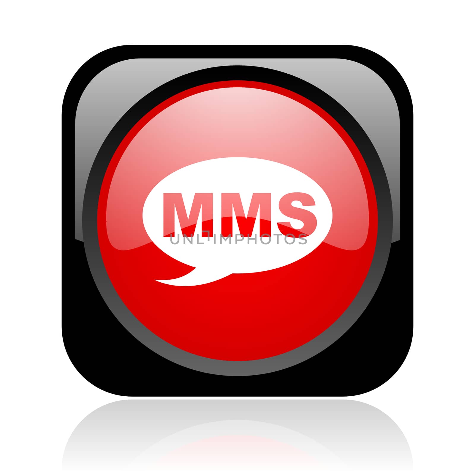 mms black and red square web glossy icon