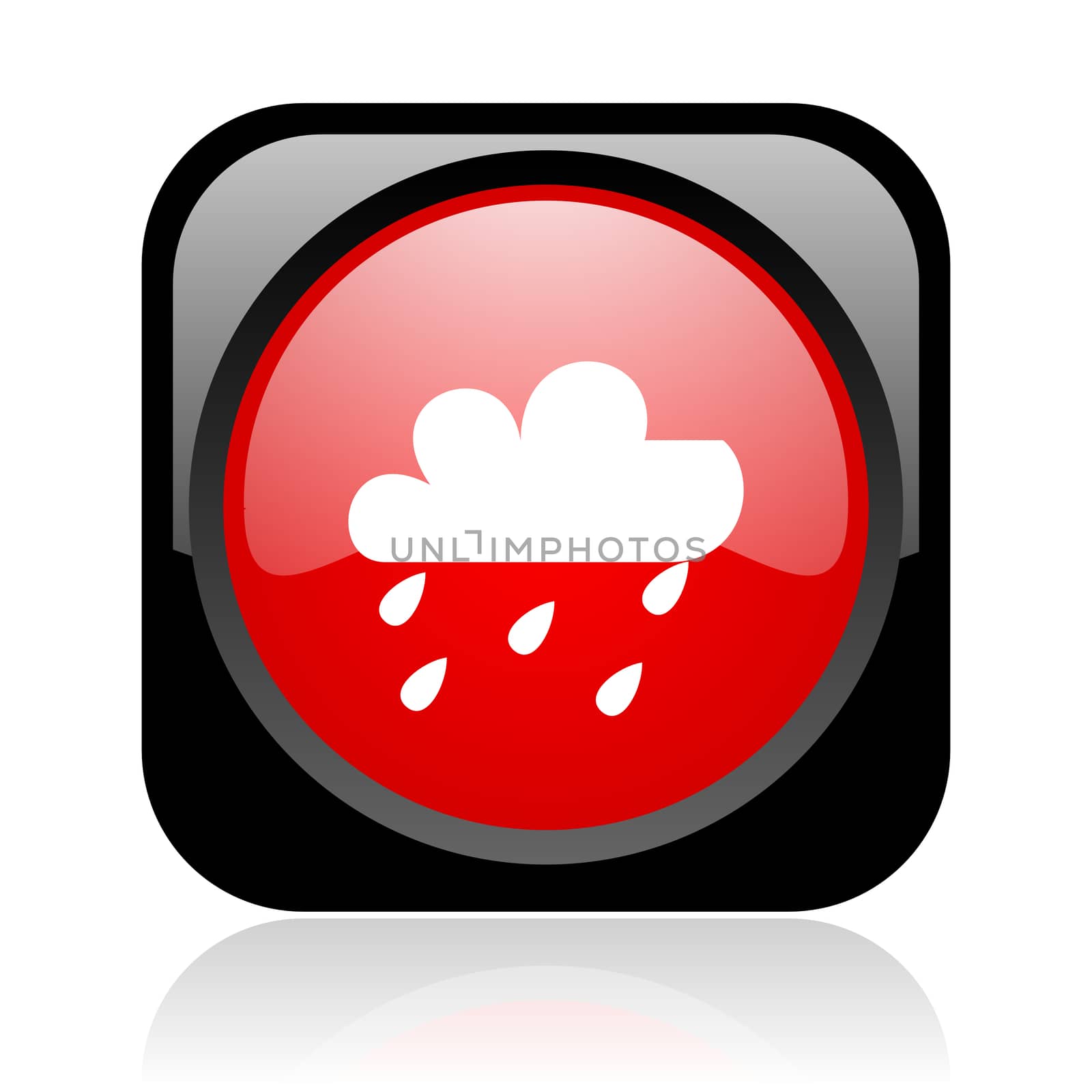 weather forecast black and red square web glossy icon