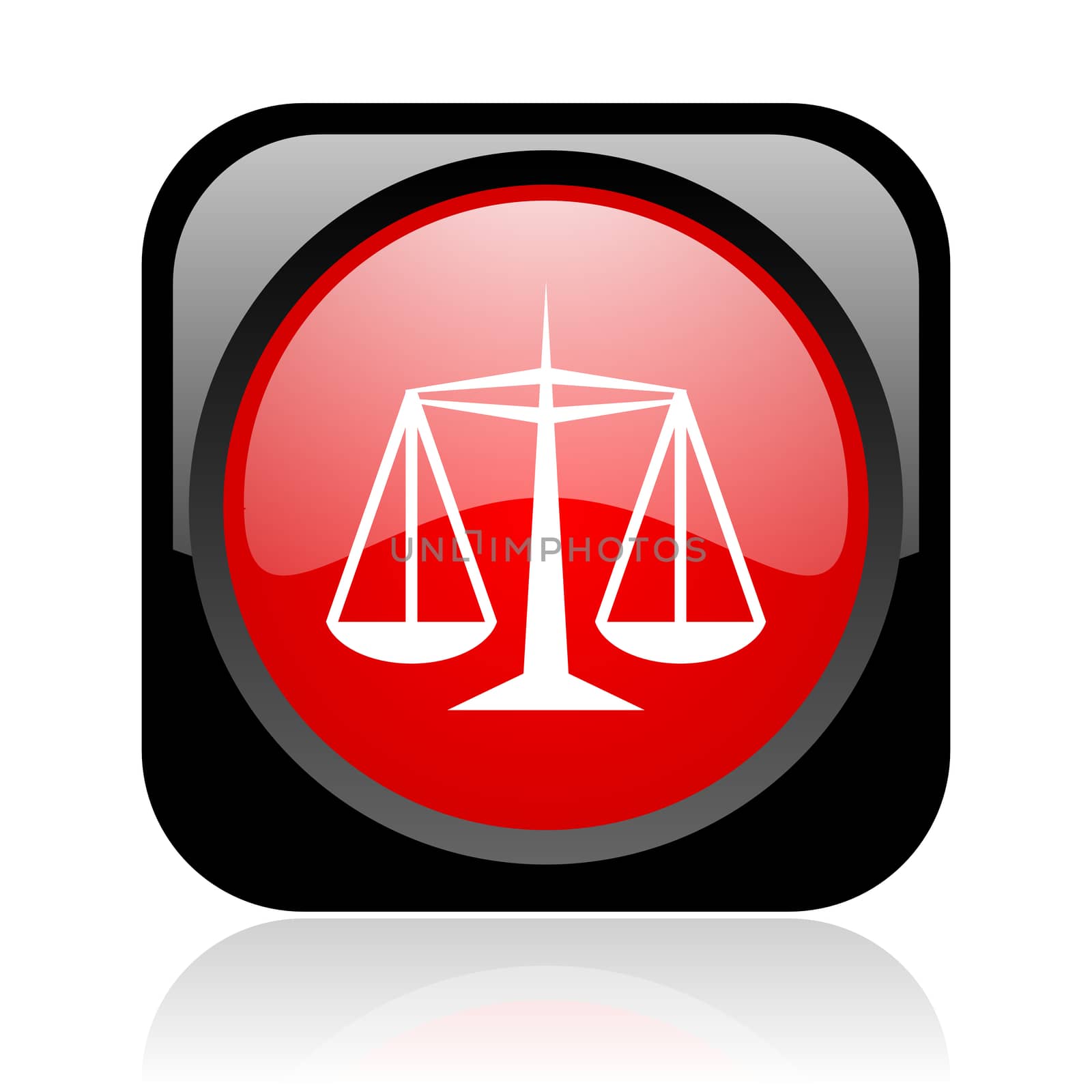 justice black and red square web glossy icon