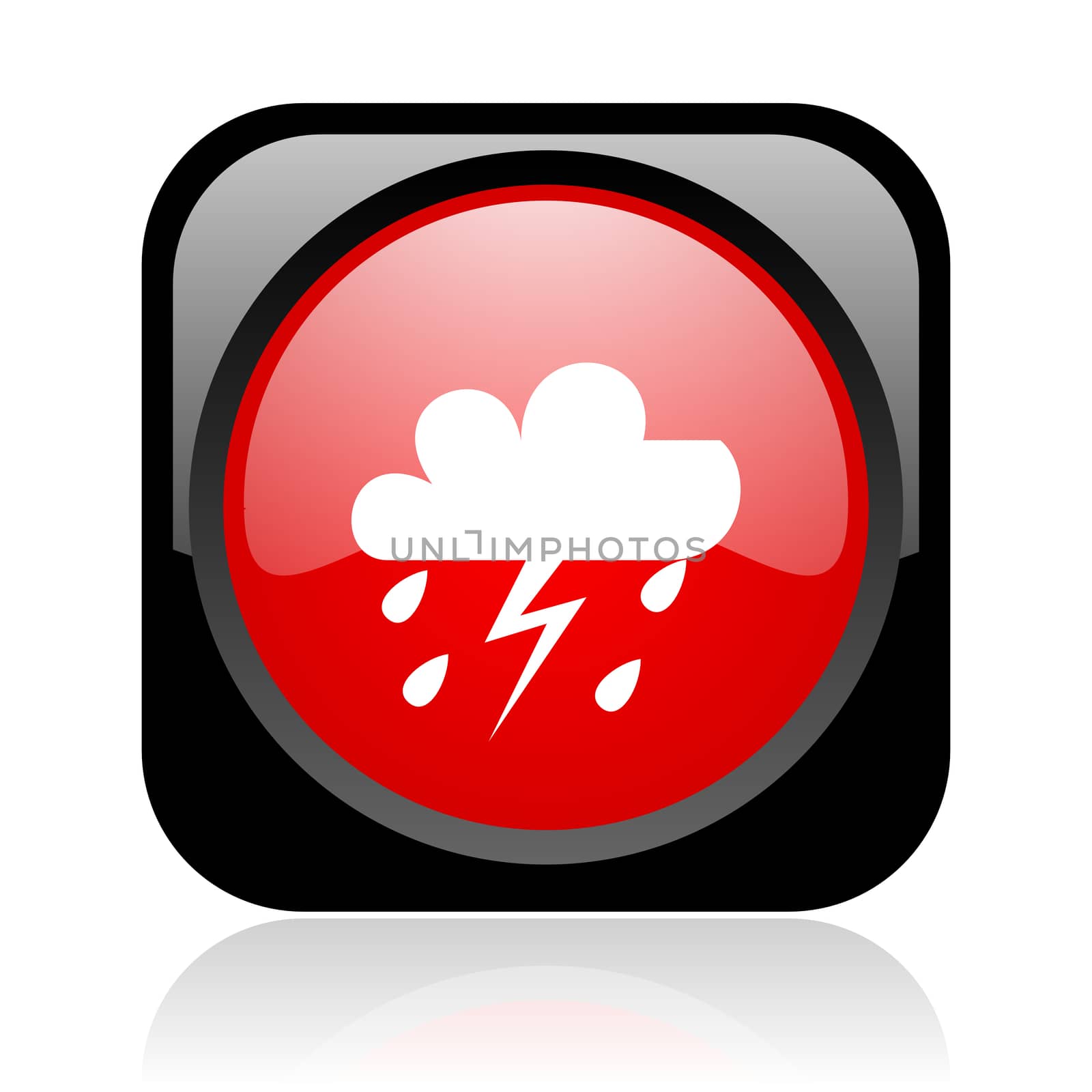 weather forecast black and red square web glossy icon
