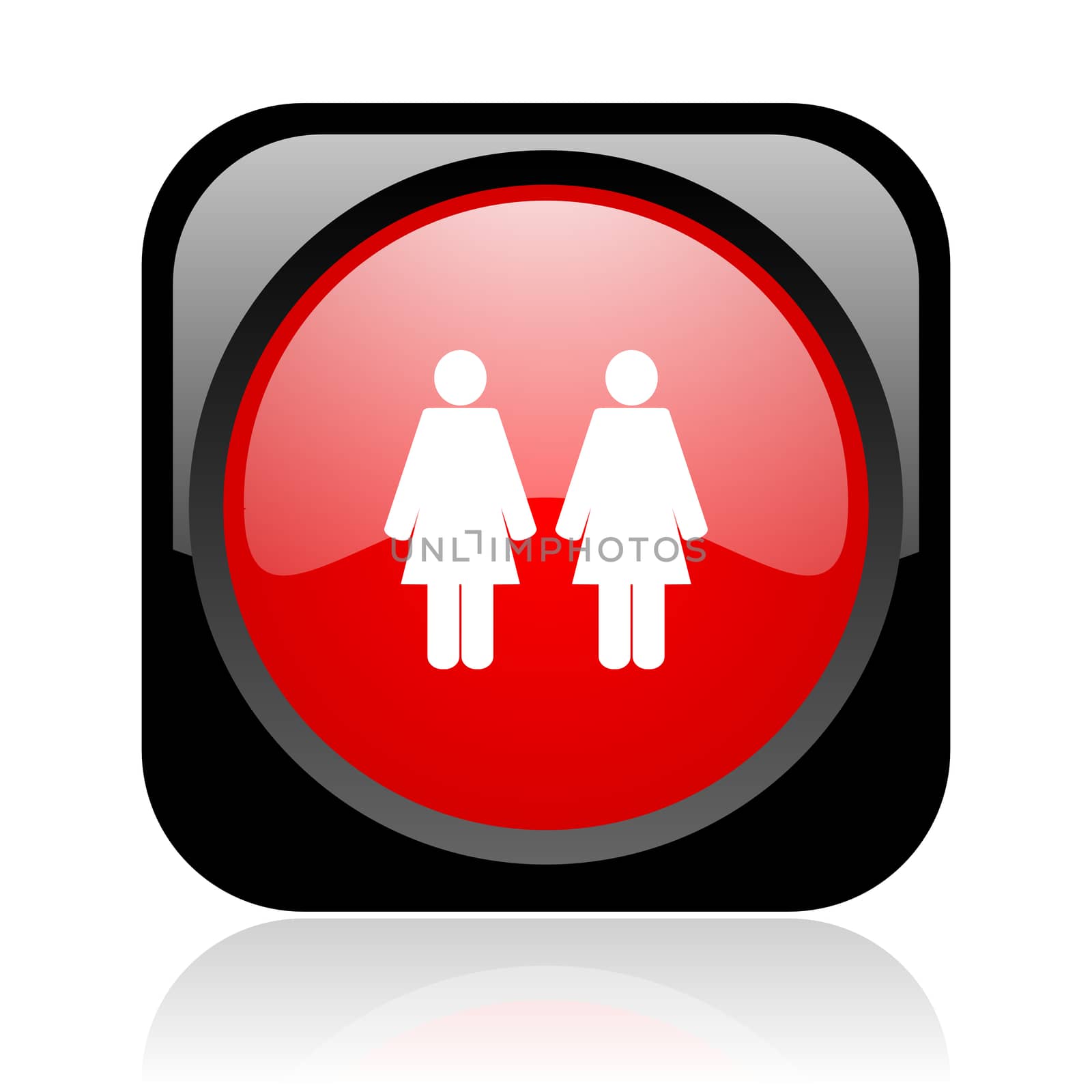 couple black and red square web glossy icon