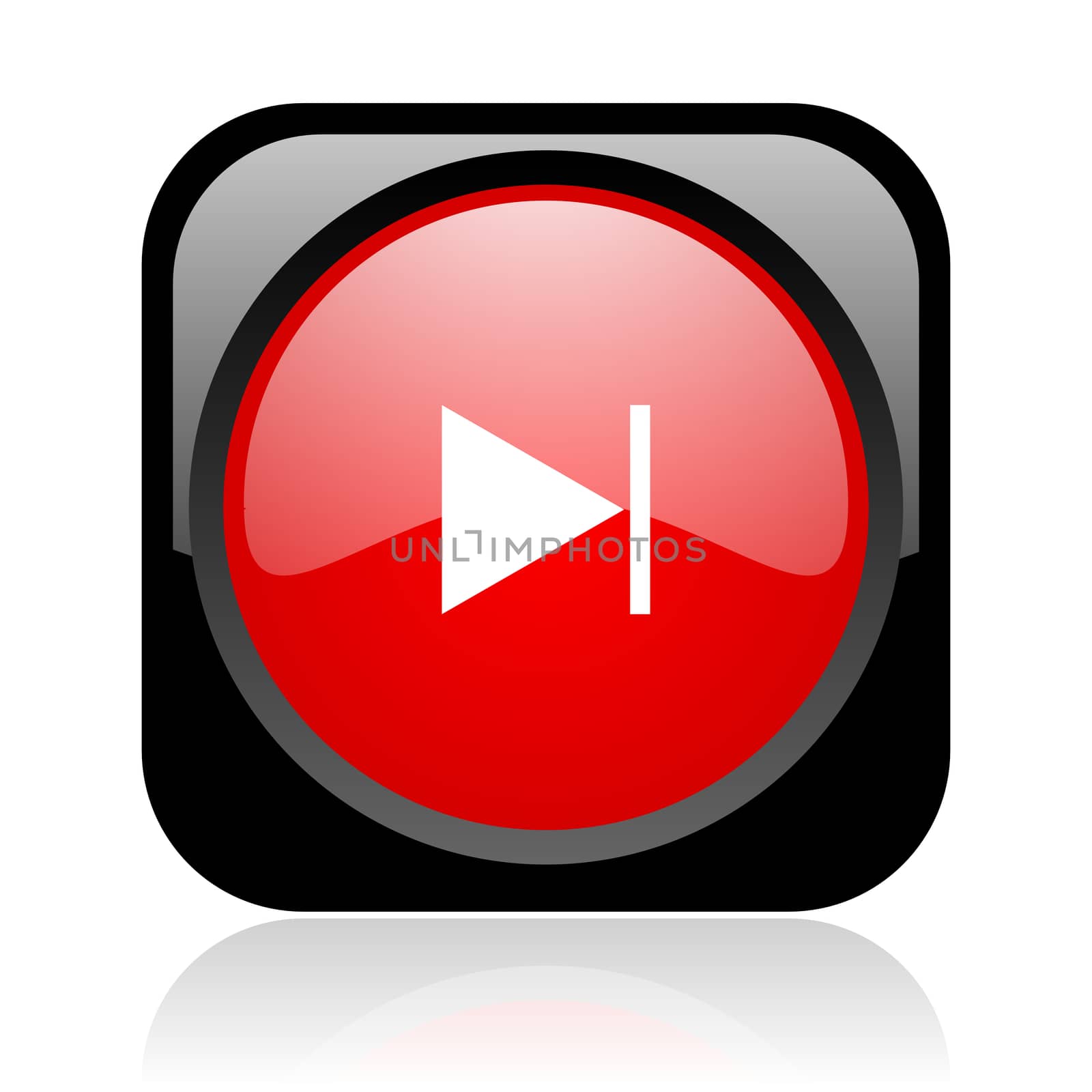 next black and red square web glossy icon