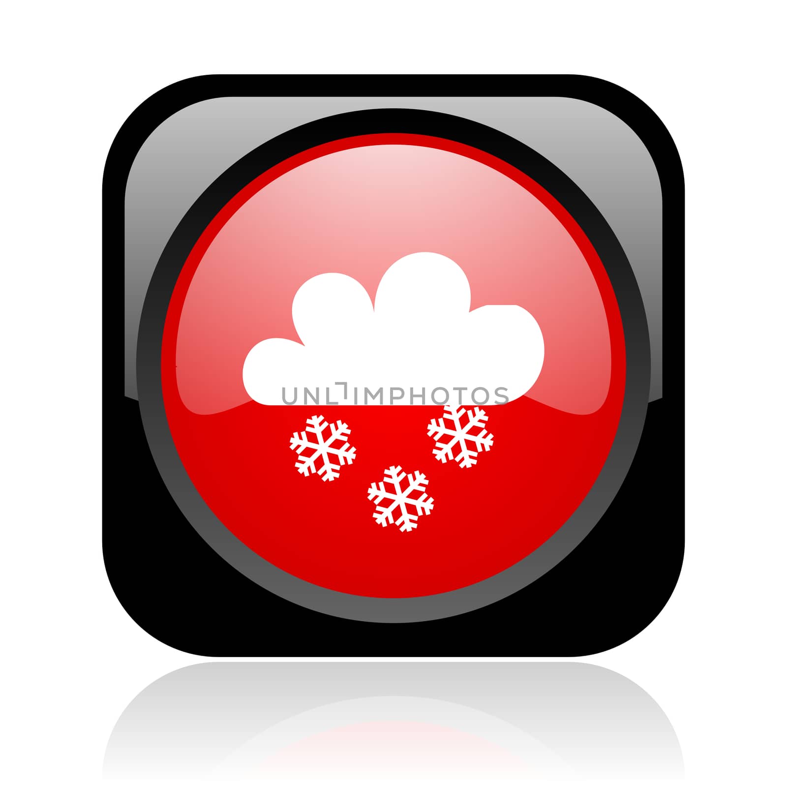 weather forecast black and red square web glossy icon